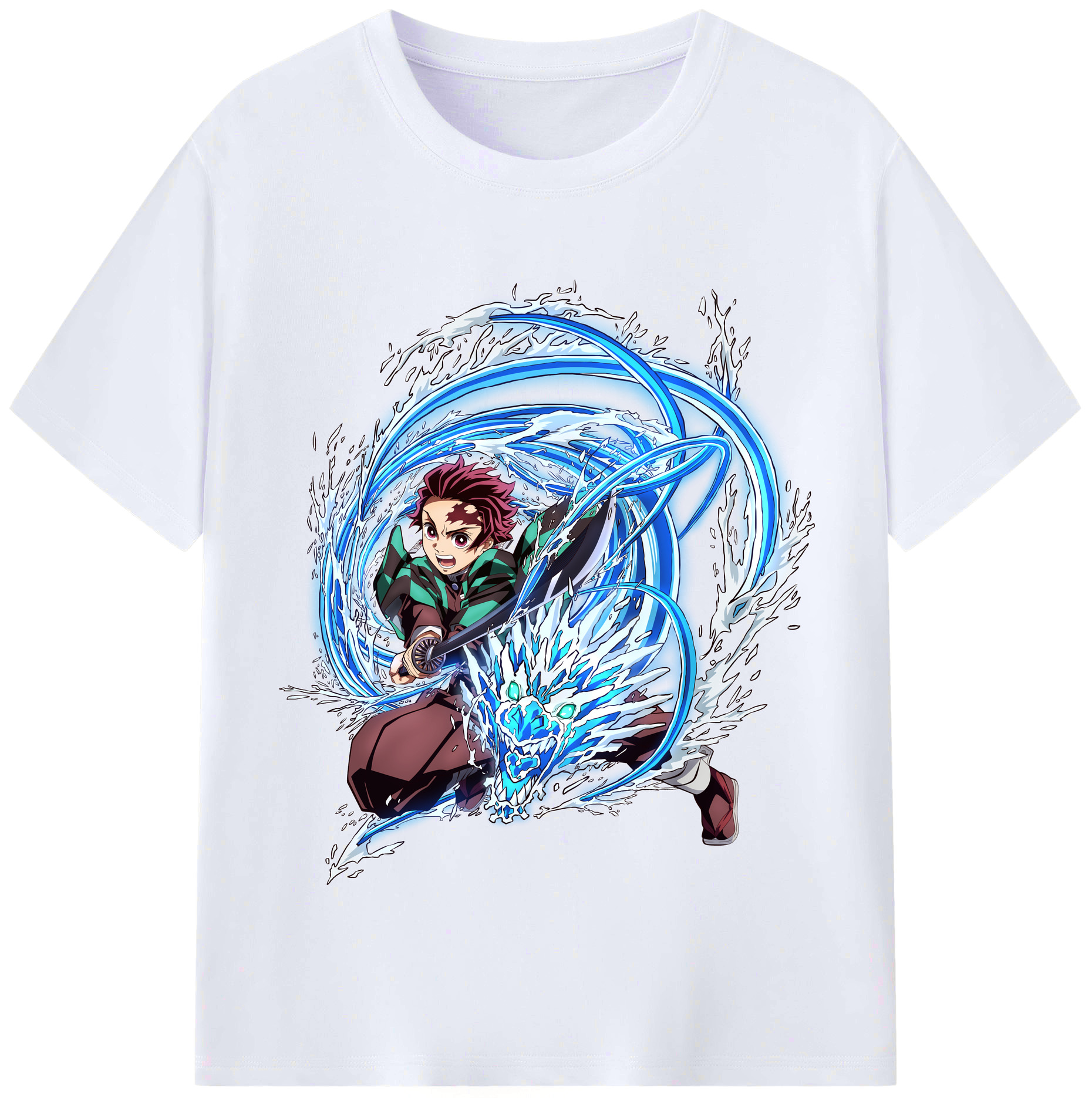 （画像用） 鬼滅の刃 竈門 炭治郎／かまど たんじろう Kamado Tanjirou レディースカジュアルプリントTシャツ（綿100％）