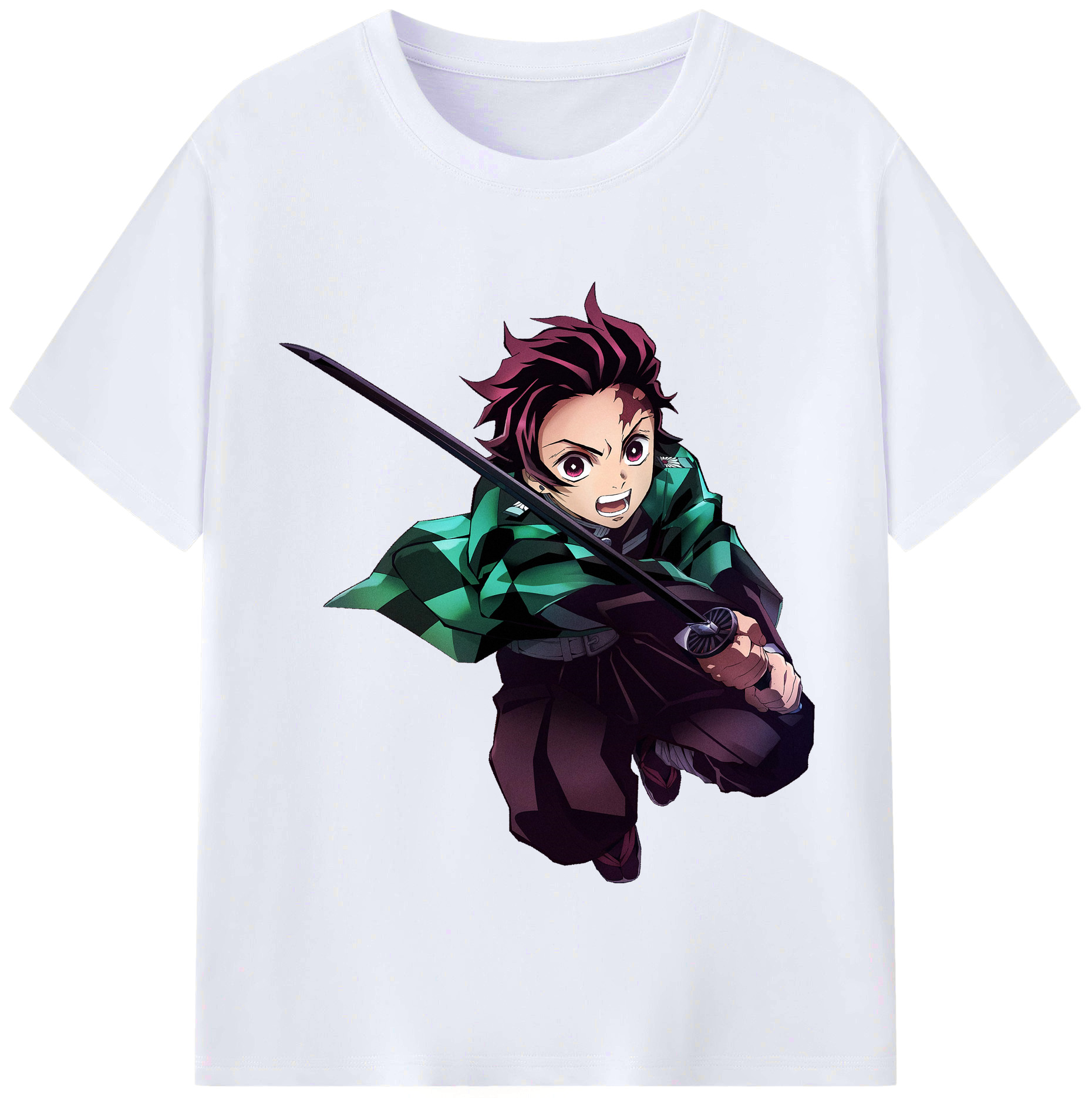 （画像用） 鬼滅の刃 竈門 炭治郎／かまど たんじろう Kamado Tanjirou レディースカジュアルプリントTシャツ（綿100％）
