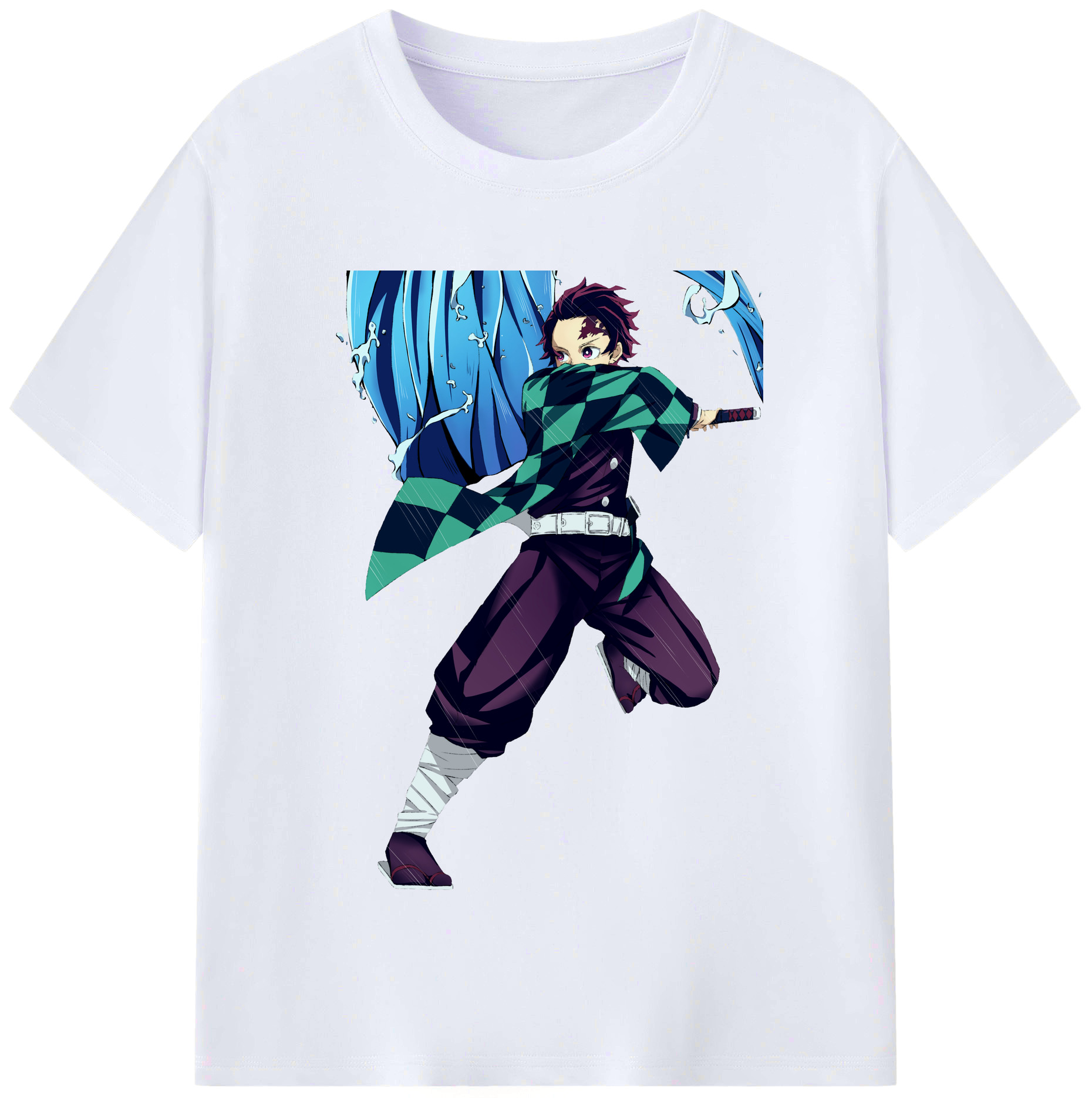 （画像用） 鬼滅の刃 竈門 炭治郎／かまど たんじろう Kamado Tanjirou レディースカジュアルプリントTシャツ（綿100％）