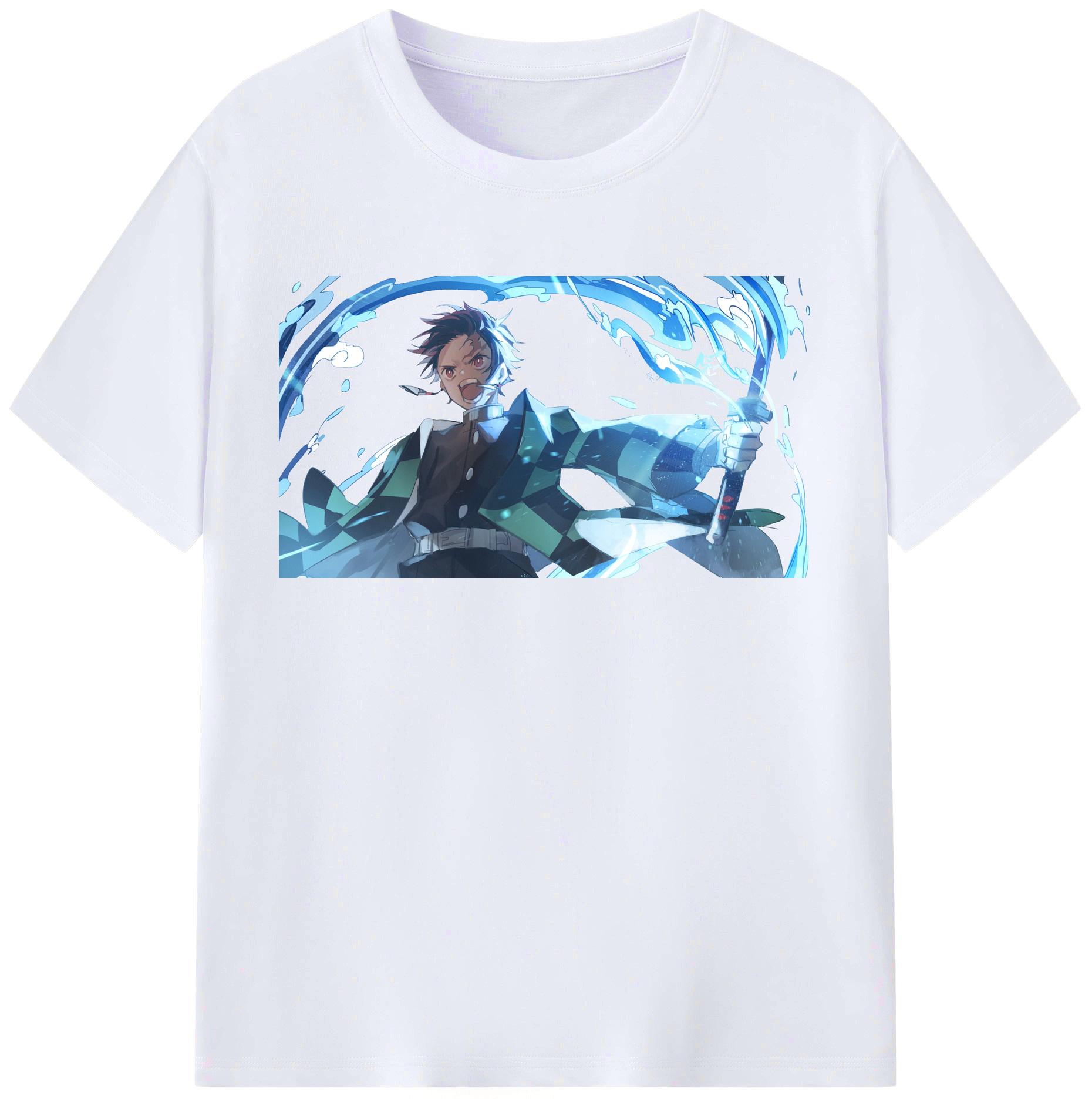 （画像用） 鬼滅の刃 竈門 炭治郎／かまど たんじろう Kamado Tanjirou レディースカジュアルプリントTシャツ（綿100％）