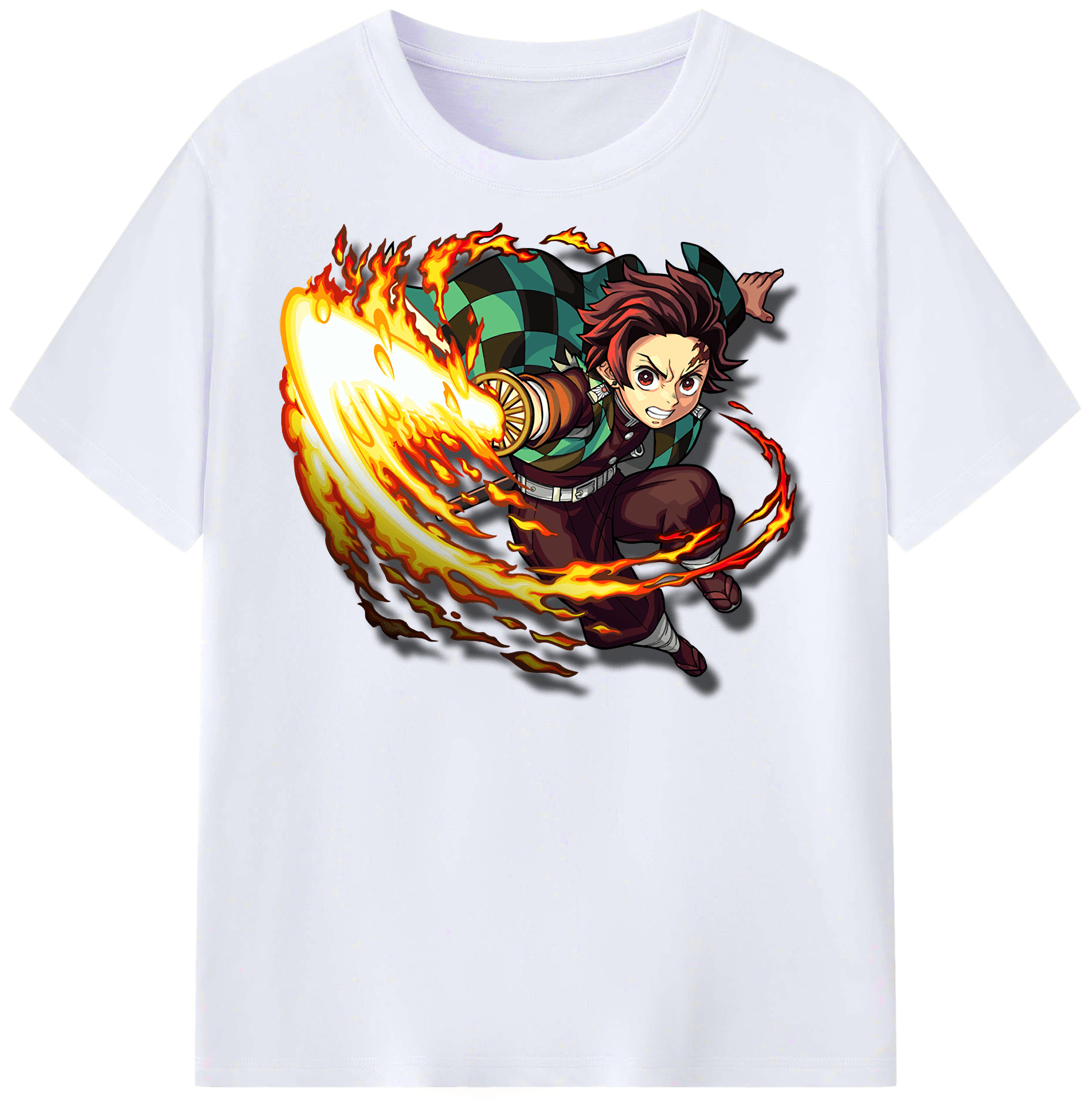 （画像用） 鬼滅の刃 竈門 炭治郎／かまど たんじろう Kamado Tanjirou レディースカジュアルプリントTシャツ（綿100％）