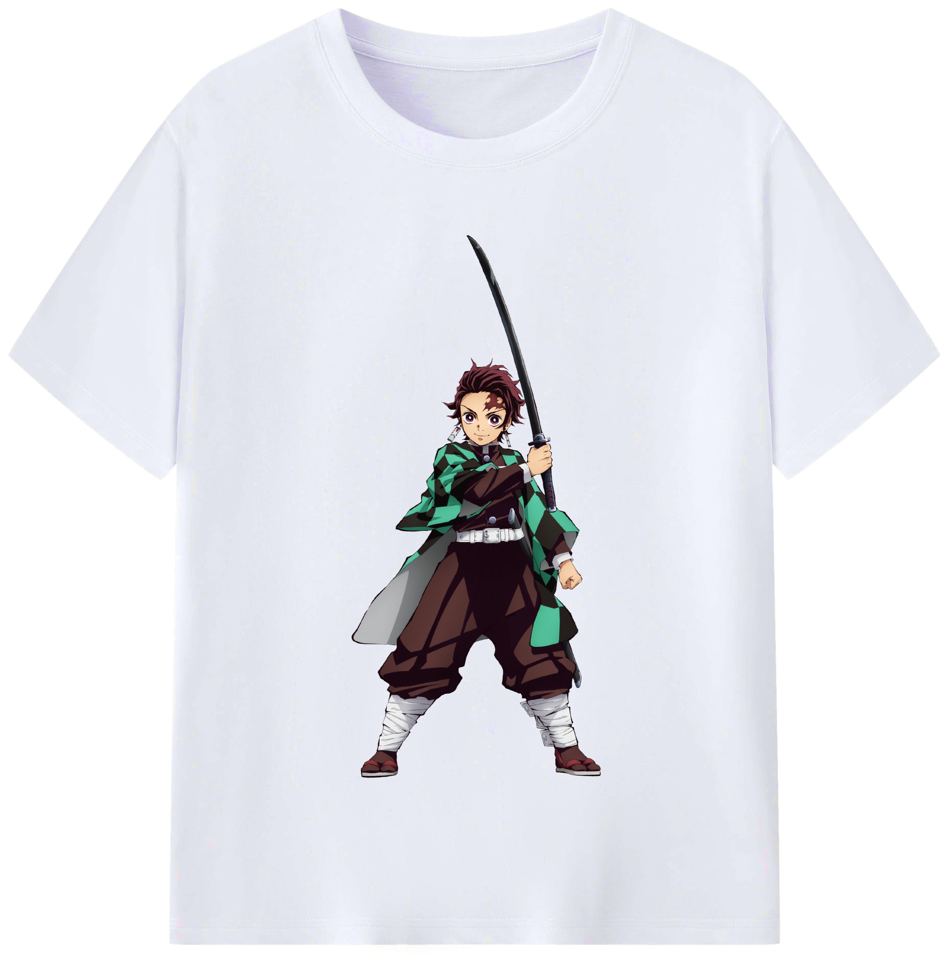 （画像用） 鬼滅の刃 竈門 炭治郎／かまど たんじろう Kamado Tanjirou レディースカジュアルプリントTシャツ（綿100％）