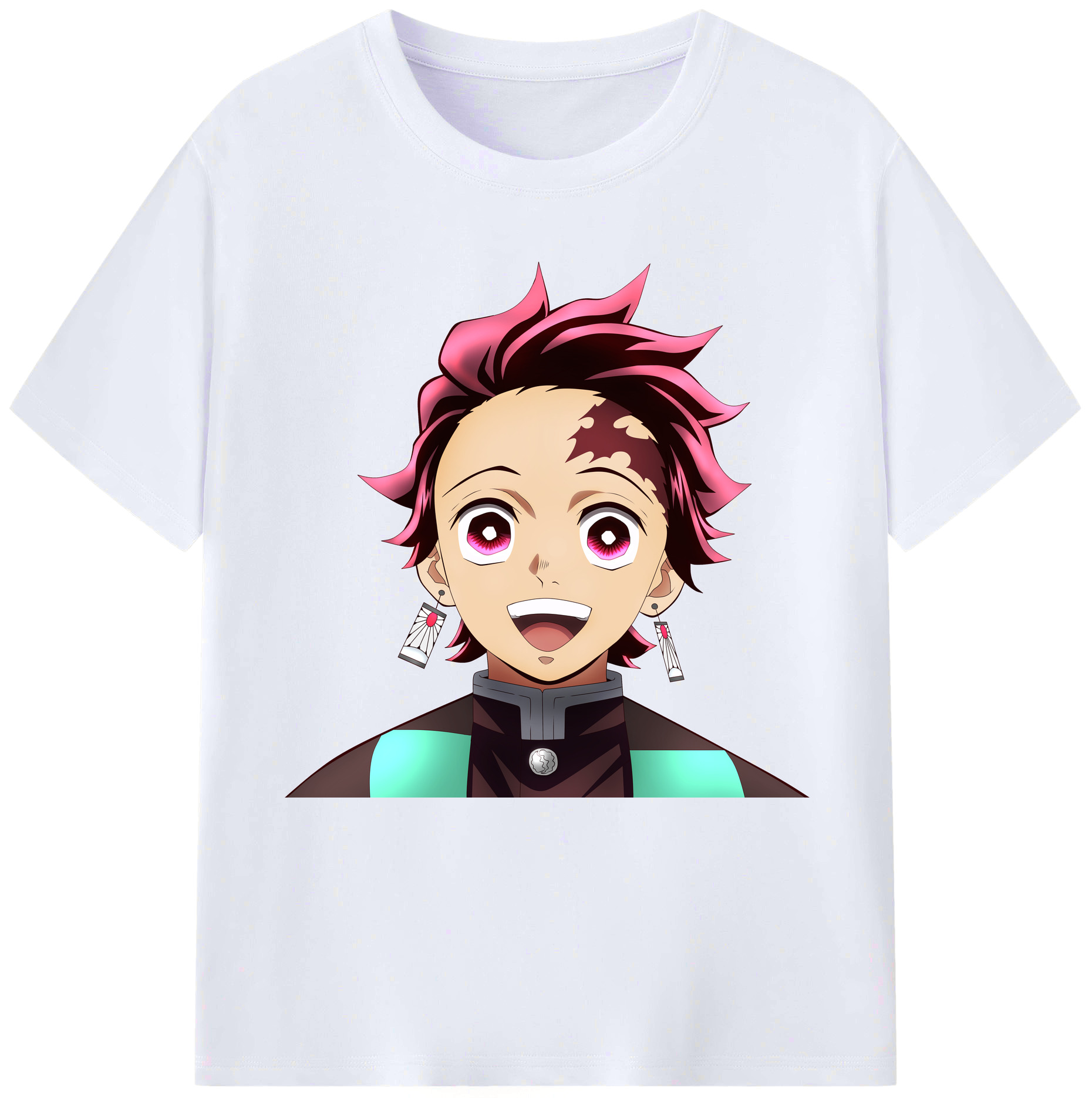 （画像用） 鬼滅の刃 竈門 炭治郎／かまど たんじろう Kamado Tanjirou レディースカジュアルプリントTシャツ（綿100％）