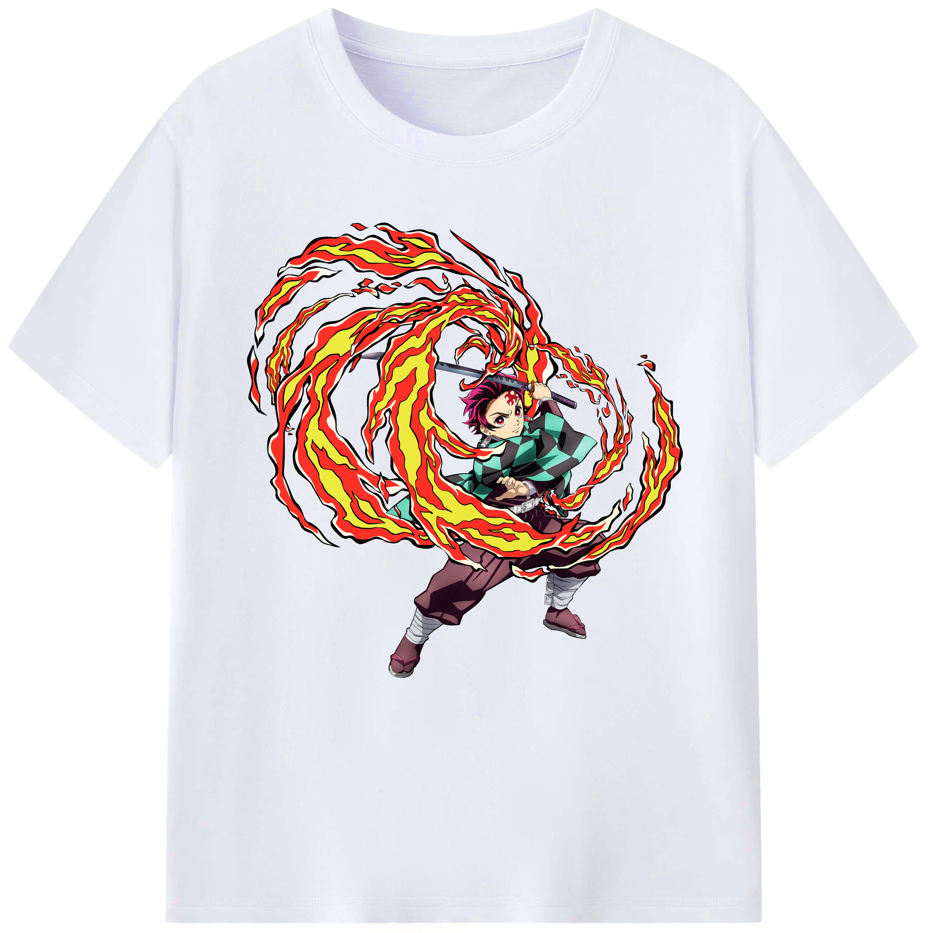 （画像用） 鬼滅の刃 竈門 炭治郎／かまど たんじろう Kamado Tanjirou レディースカジュアルプリントTシャツ（綿100％）