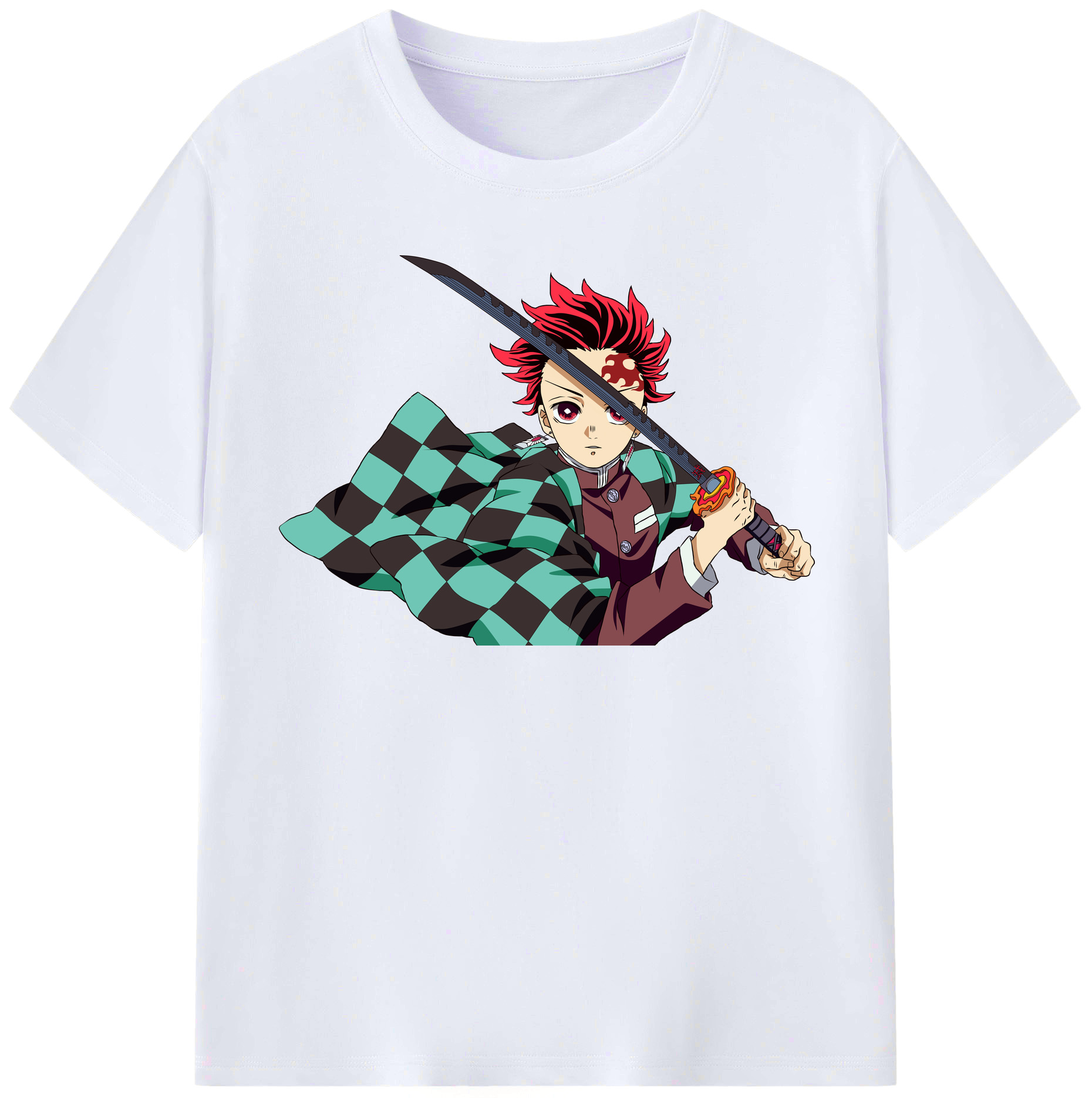 （画像用） 鬼滅の刃 竈門 炭治郎／かまど たんじろう Kamado Tanjirou レディースカジュアルプリントTシャツ（綿100％）