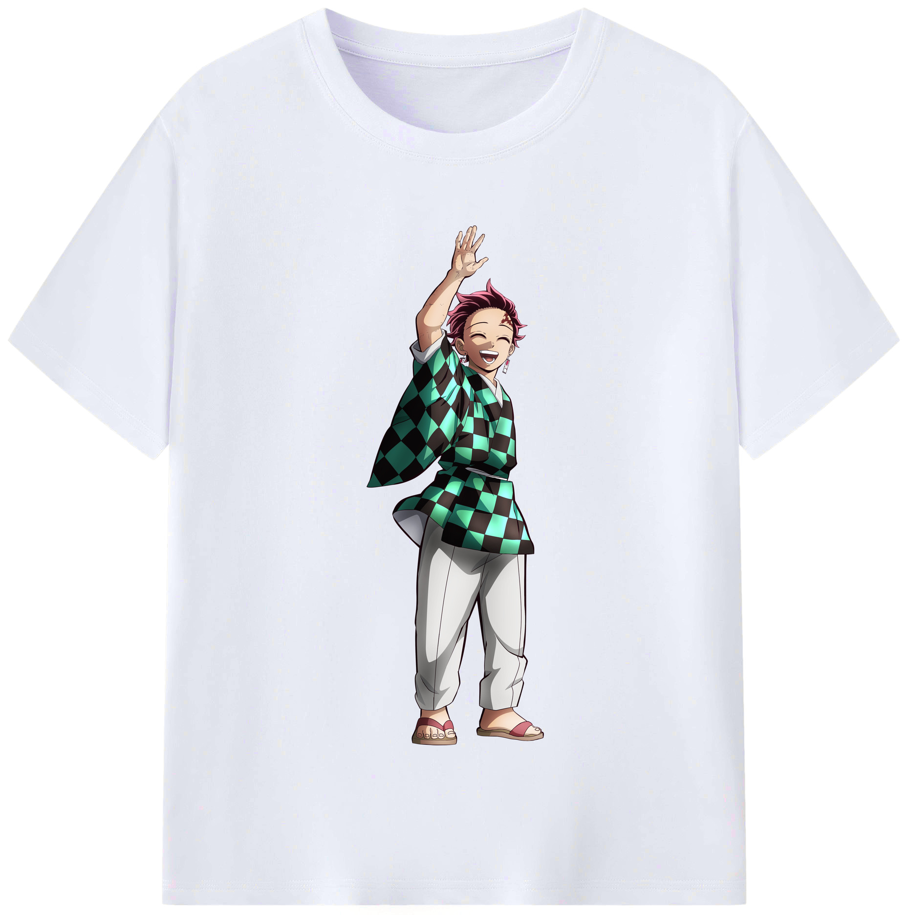 （画像用） 鬼滅の刃 竈門 炭治郎／かまど たんじろう Kamado Tanjirou レディースカジュアルプリントTシャツ（綿100％）
