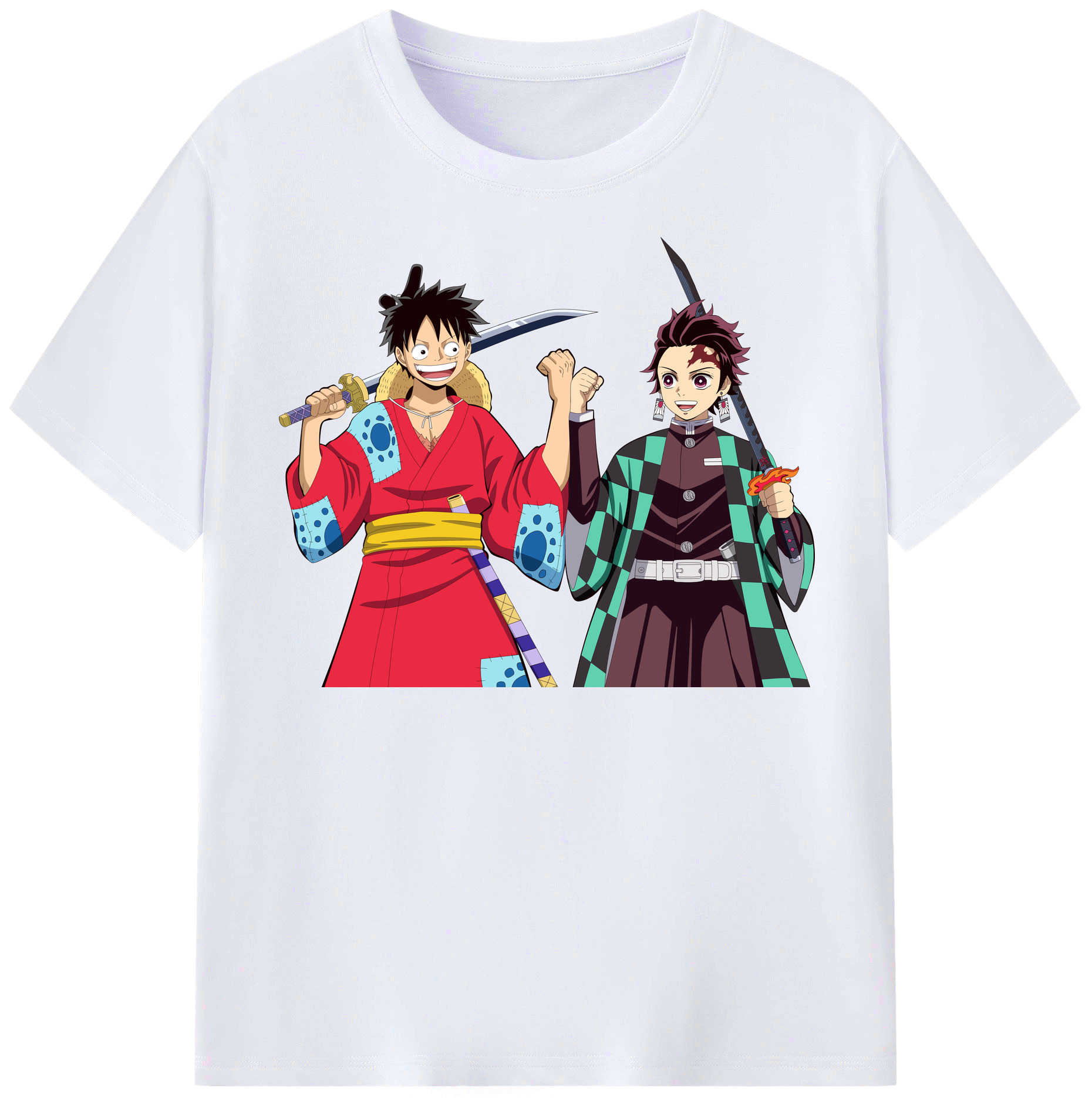 （画像用） 鬼滅の刃 竈門 炭治郎／かまど たんじろう Kamado Tanjirou レディースカジュアルプリントTシャツ（綿100％）