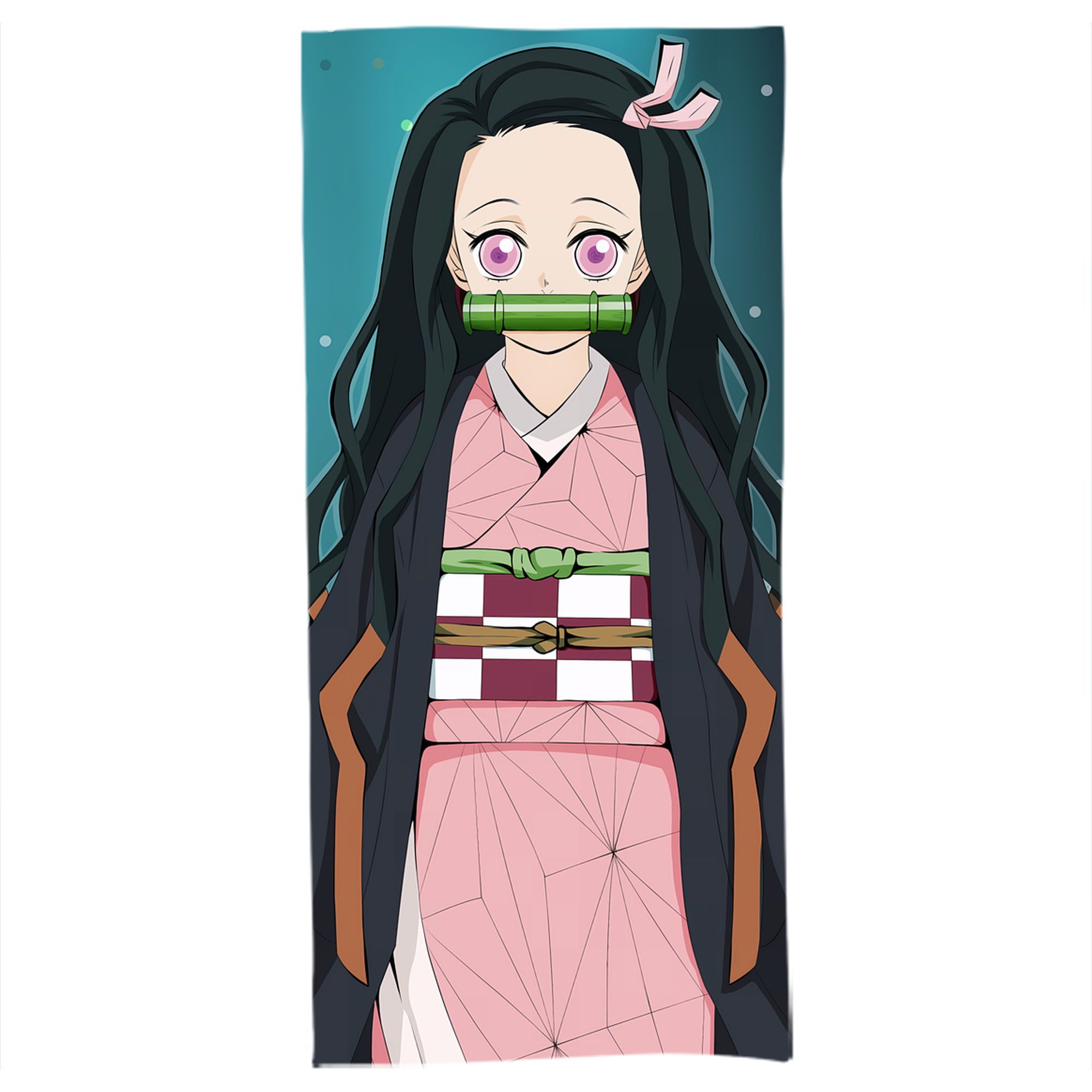 （画像用） 鬼滅の刃（きめつのやいば）竈門 禰󠄀豆子／かまど ねずこ Kamado Nezuko 大判バスタオル 70×140cm 吸水速乾 柔らかい肌触り