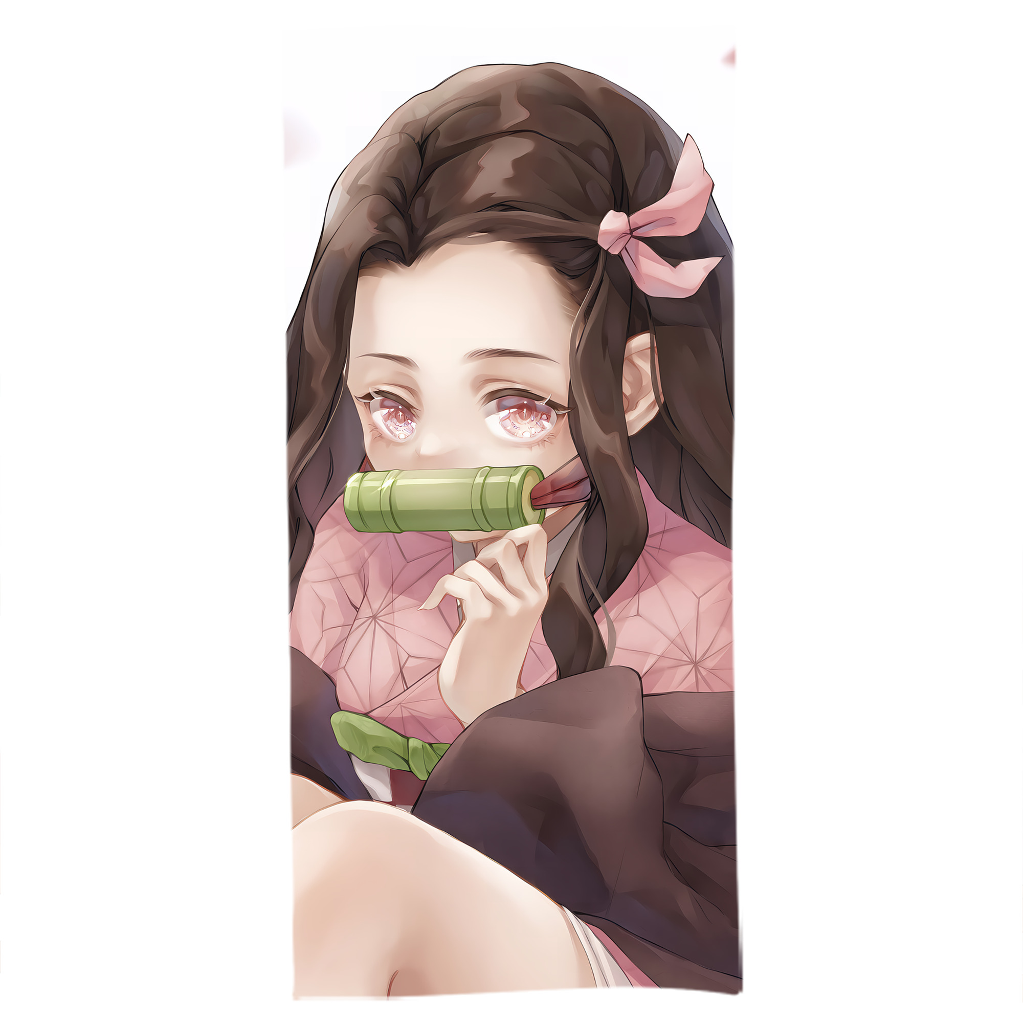 （画像用） 鬼滅の刃（きめつのやいば）竈門 禰󠄀豆子／かまど ねずこ Kamado Nezuko 大判バスタオル 70×140cm 吸水速乾 柔らかい肌触り