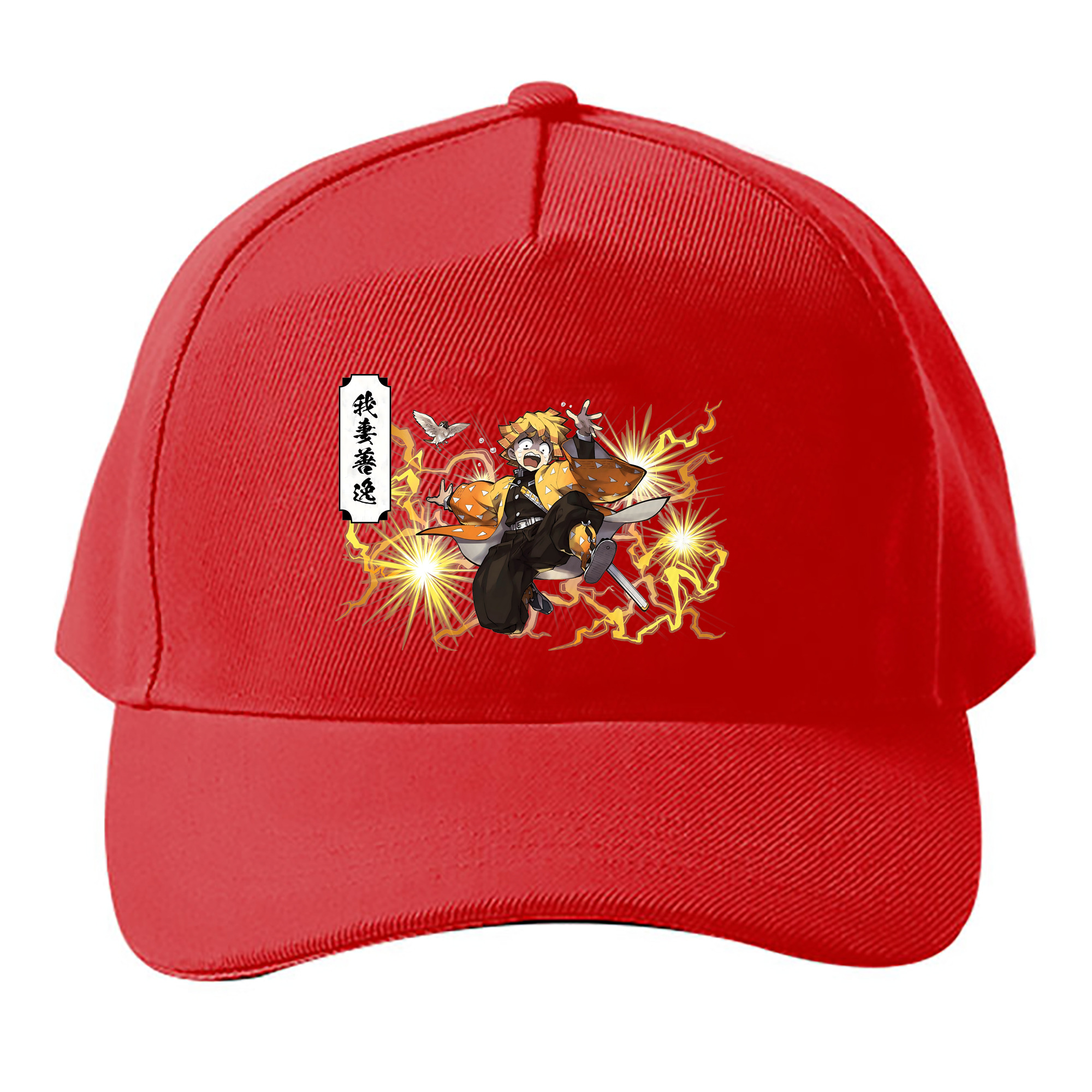 （画像用） 鬼滅の刃（きめつのやいば）我妻 善逸／あがつま ぜんいつ Agatsuma Zenitsu ベースボールキャップ 綿100％ 男女兼用 帽子 スポーツ