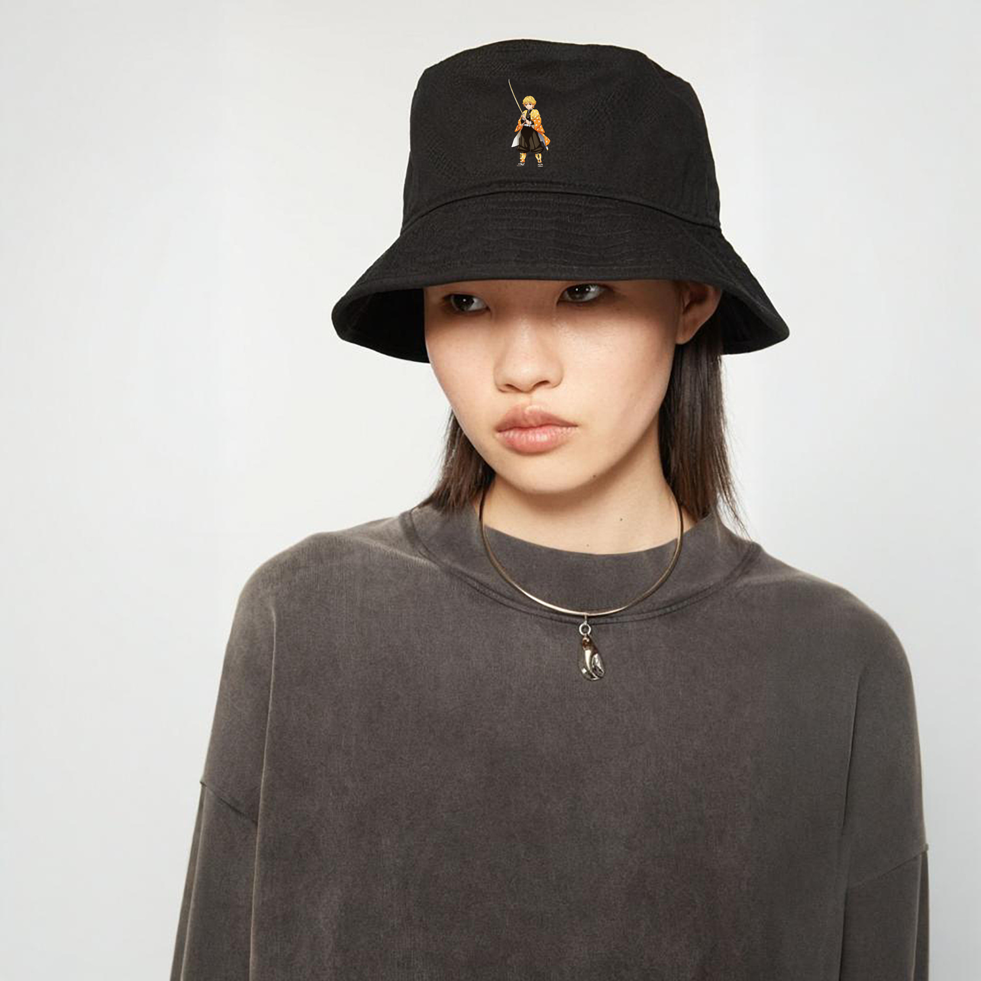 鬼滅の刃（きめつのやいば）我妻 善逸／あがつま ぜんいつ Agatsuma Zenitsu アウトドア日除けバケットハット