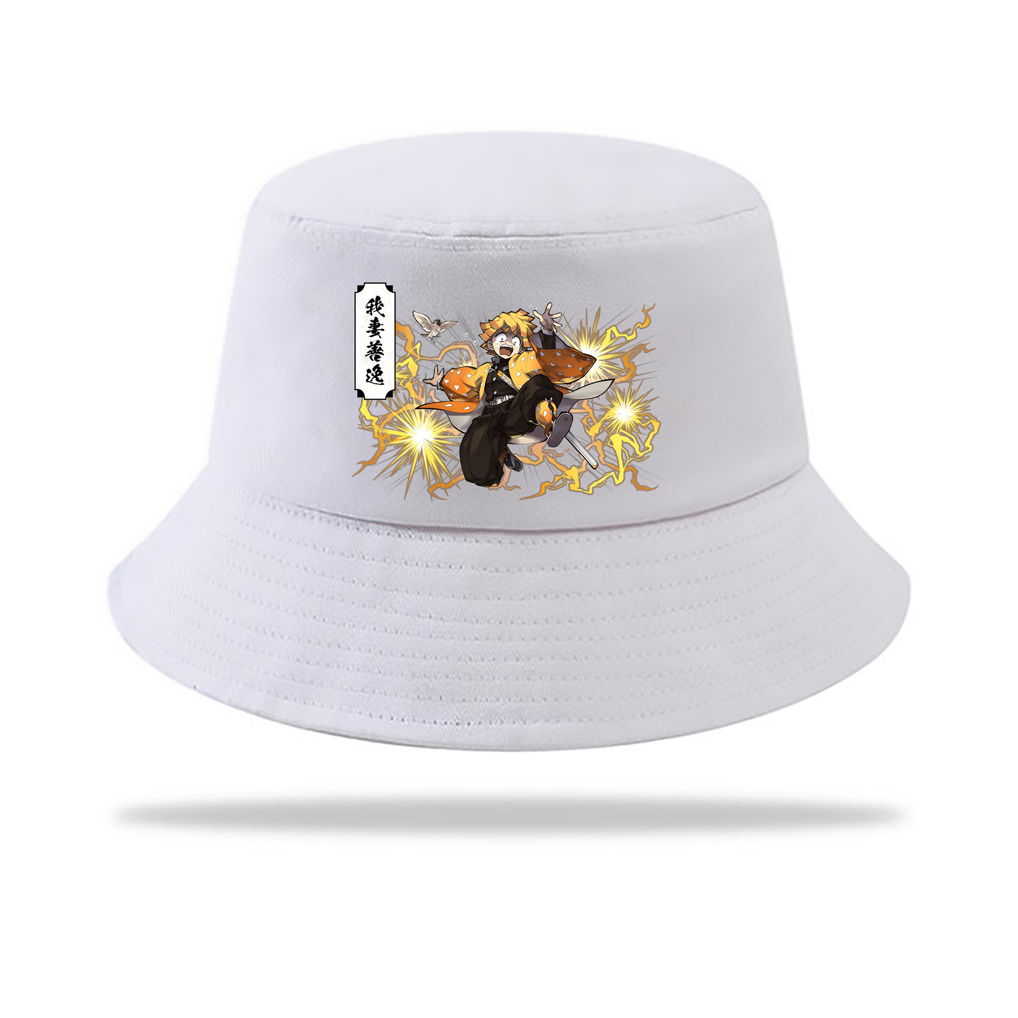 （画像用） 鬼滅の刃（きめつのやいば）我妻 善逸／あがつま ぜんいつ Agatsuma Zenitsu アウトドア日除けバケットハット