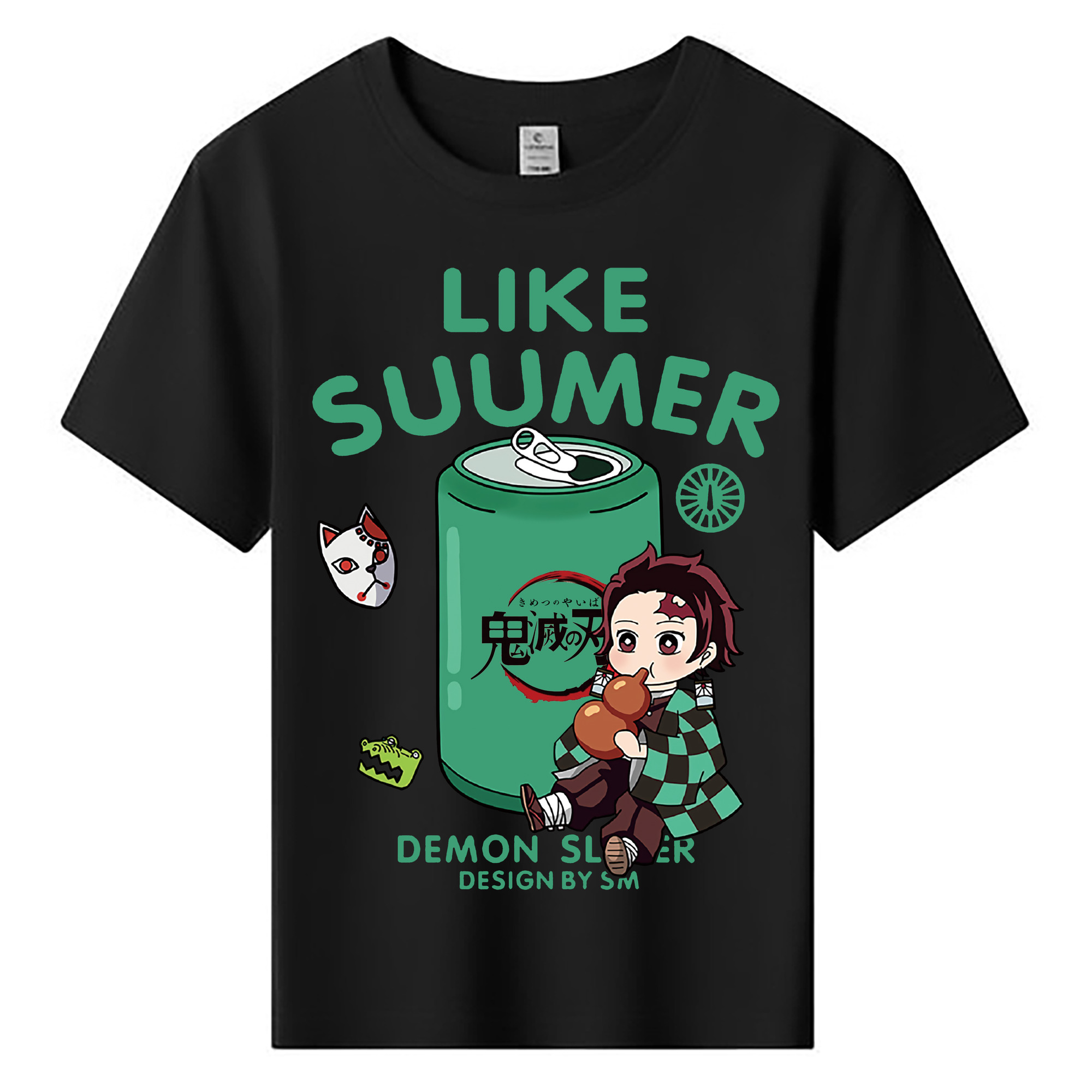 （画像用） 鬼滅の刃 竈門 炭治郎／かまど たんじろう Kamado Tanjirou 綿100％キッズTシャツ（フロントプリント）