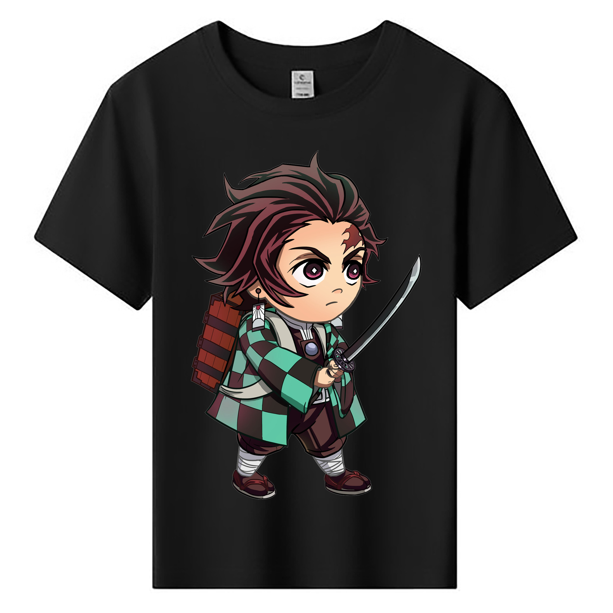 （画像用） 鬼滅の刃 竈門 炭治郎／かまど たんじろう Kamado Tanjirou 綿100％キッズTシャツ（フロントプリント）