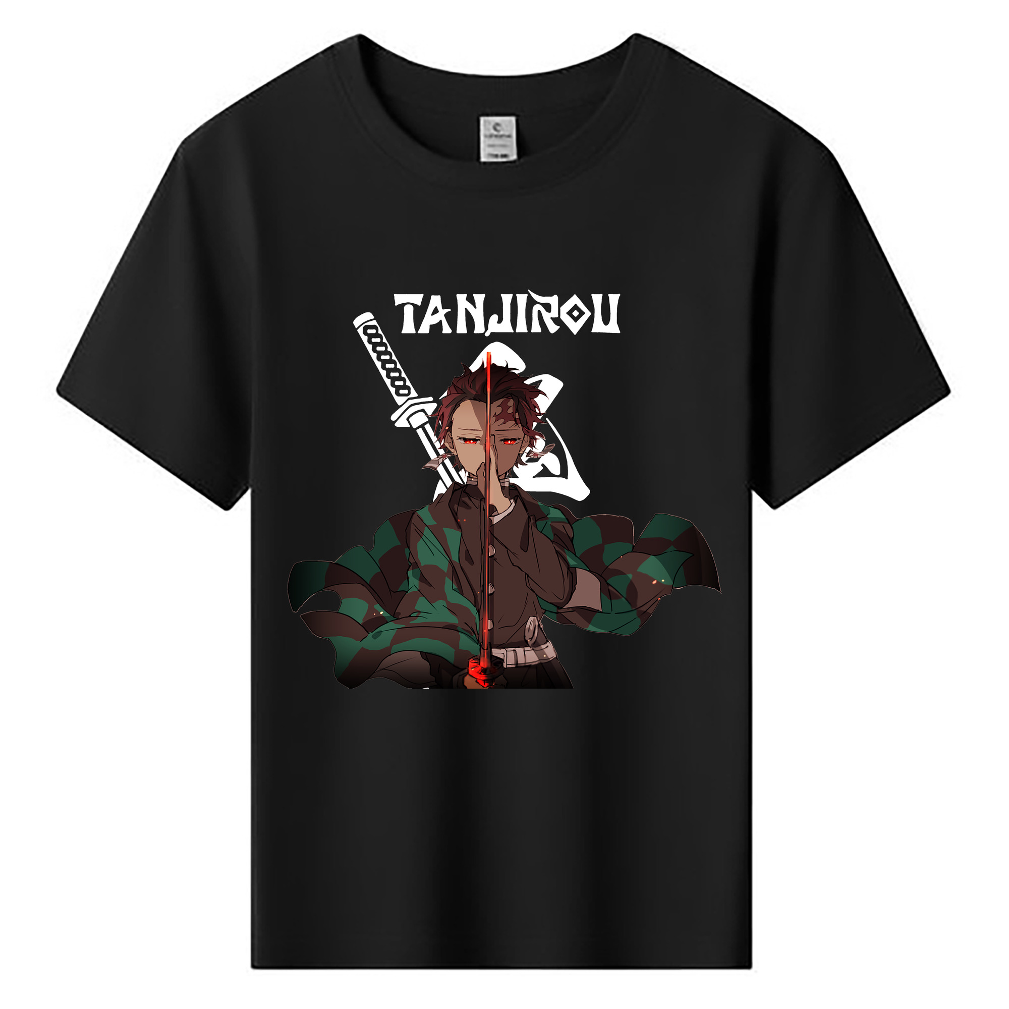 （画像用） 鬼滅の刃 竈門 炭治郎／かまど たんじろう Kamado Tanjirou 綿100％キッズTシャツ（フロントプリント）