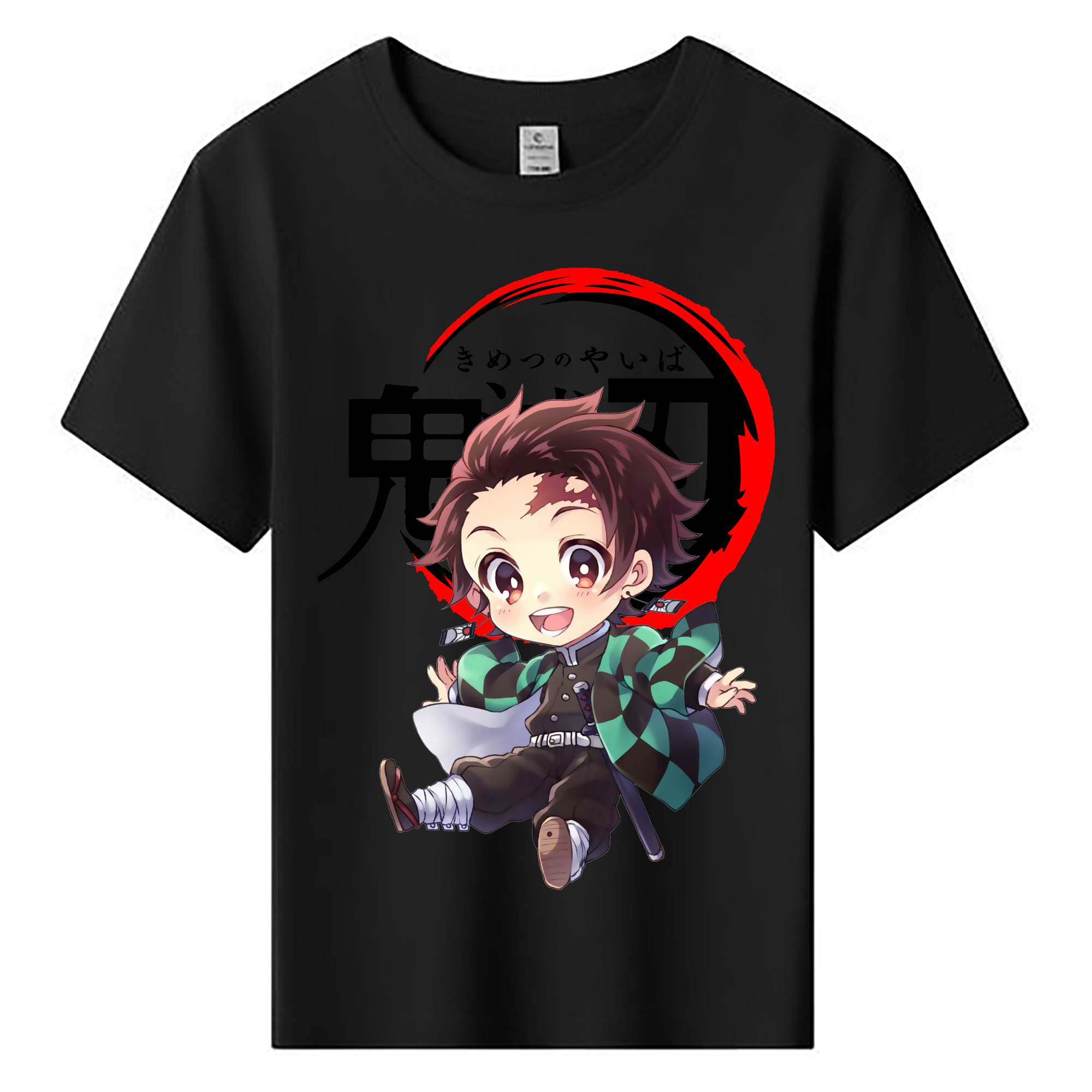 （画像用） 鬼滅の刃 竈門 炭治郎／かまど たんじろう Kamado Tanjirou 綿100％キッズTシャツ（フロントプリント）