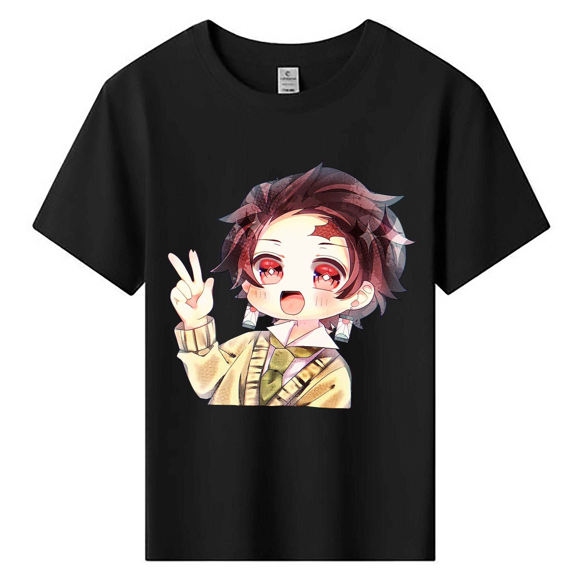 （画像用） 鬼滅の刃 竈門 炭治郎／かまど たんじろう Kamado Tanjirou 綿100％キッズTシャツ（フロントプリント）