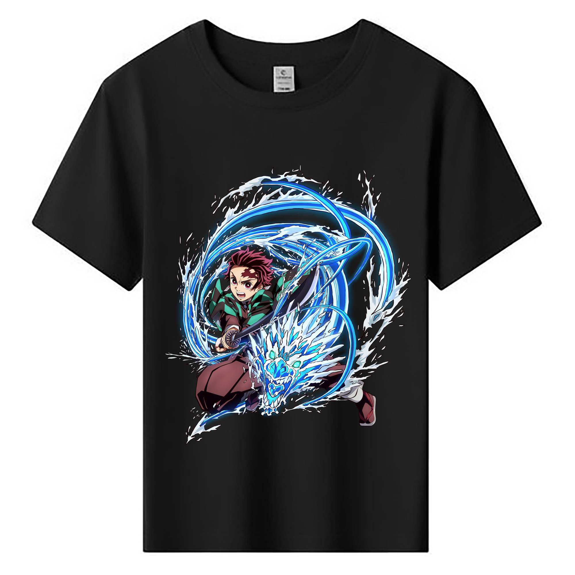 （画像用） 鬼滅の刃 竈門 炭治郎／かまど たんじろう Kamado Tanjirou 綿100％キッズTシャツ（フロントプリント）