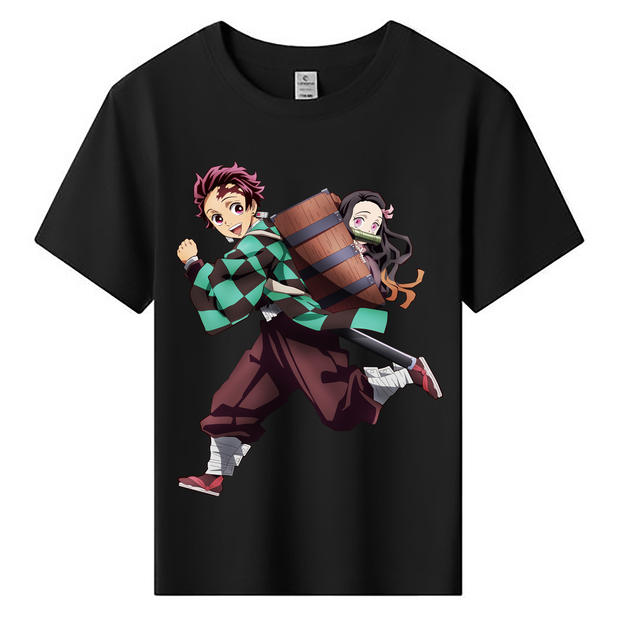 （画像用） 鬼滅の刃 竈門 炭治郎／かまど たんじろう Kamado Tanjirou 綿100％キッズTシャツ（フロントプリント）