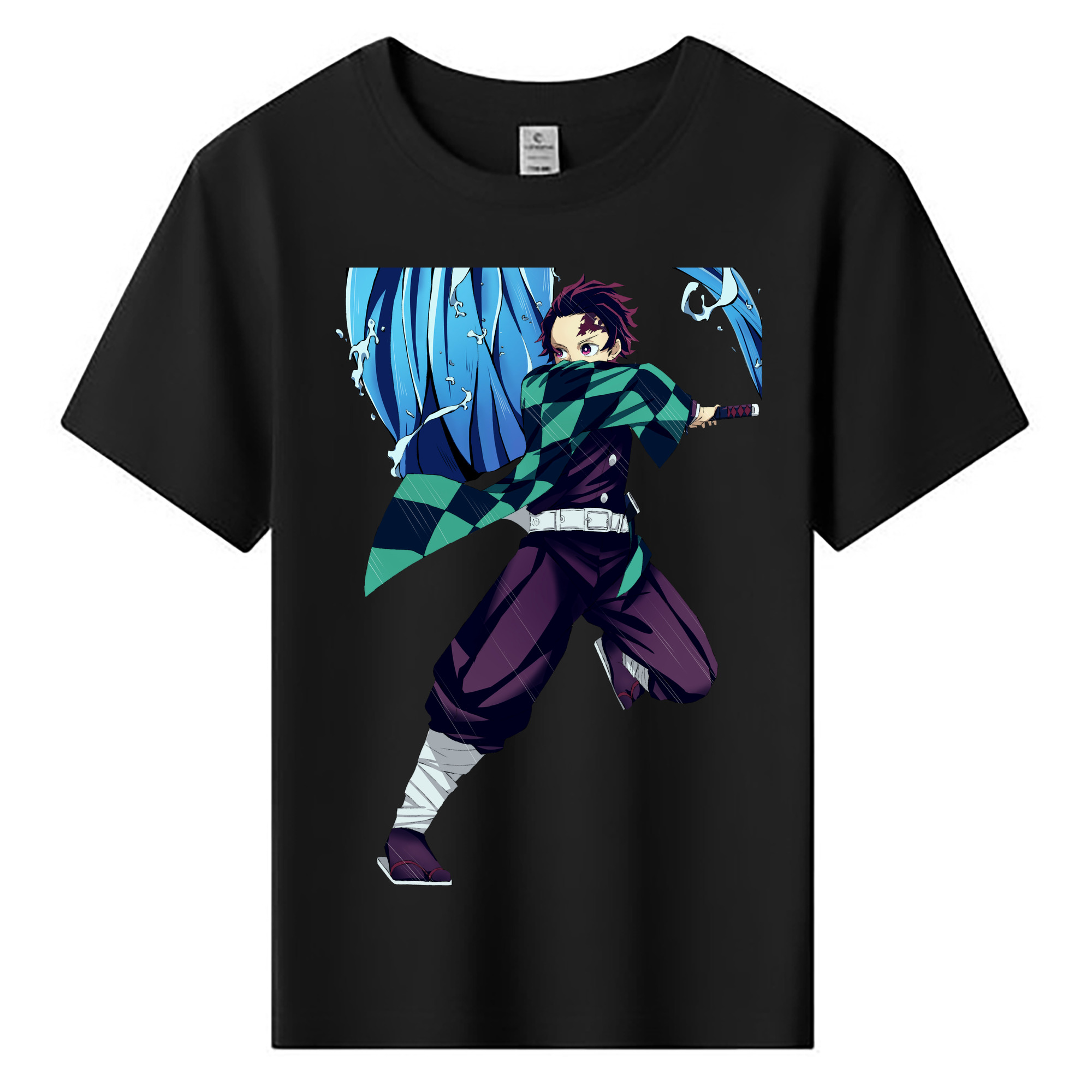 （画像用） 鬼滅の刃 竈門 炭治郎／かまど たんじろう Kamado Tanjirou 綿100％キッズTシャツ（フロントプリント）