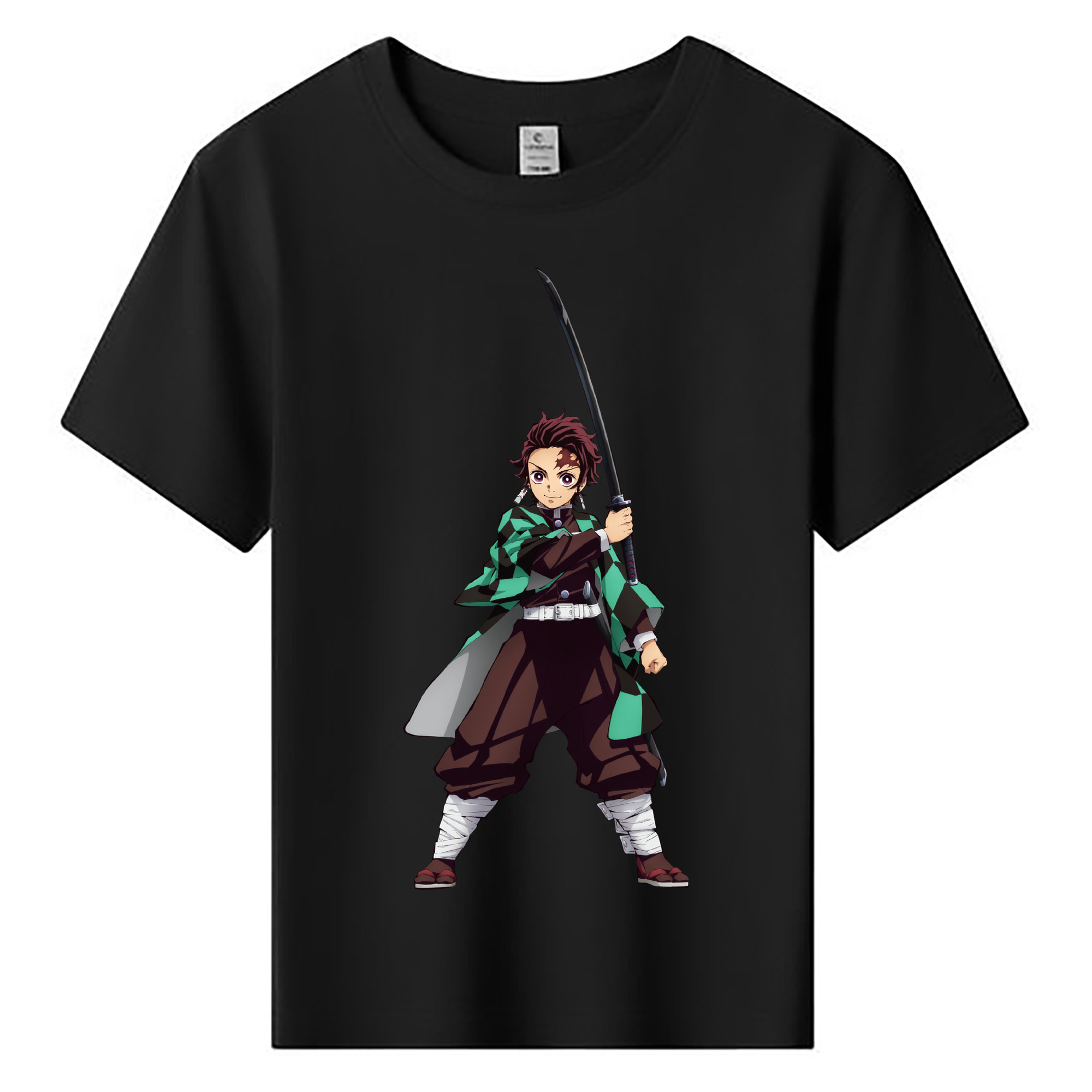 （画像用） 鬼滅の刃 竈門 炭治郎／かまど たんじろう Kamado Tanjirou 綿100％キッズTシャツ（フロントプリント）