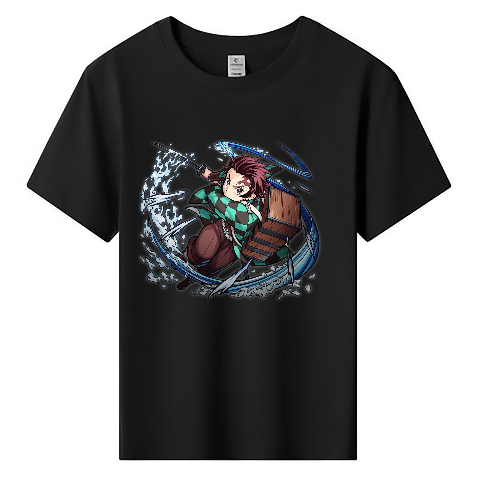 （画像用） 鬼滅の刃 竈門 炭治郎／かまど たんじろう Kamado Tanjirou 綿100％キッズTシャツ（フロントプリント）