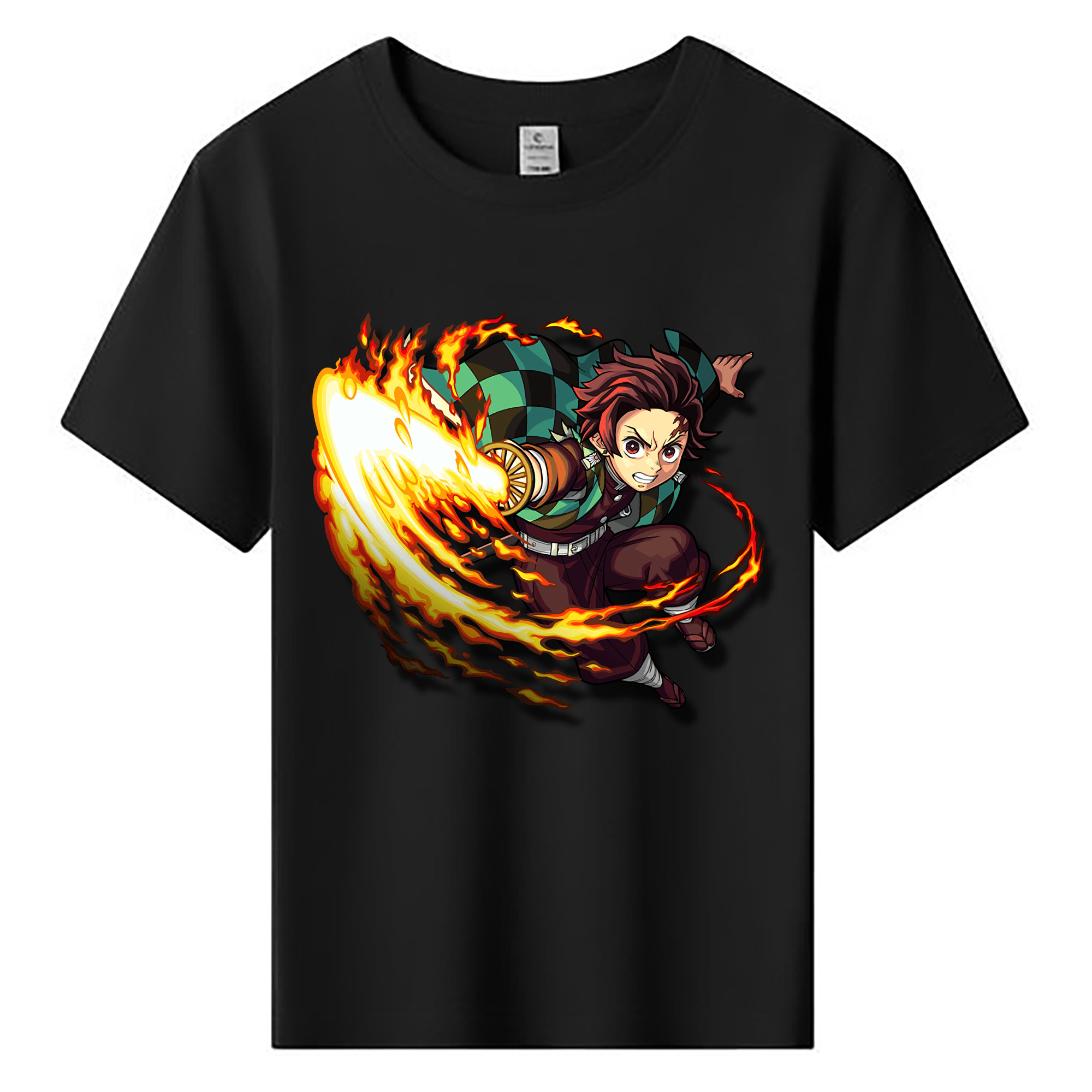 （画像用） 鬼滅の刃 竈門 炭治郎／かまど たんじろう Kamado Tanjirou 綿100％キッズTシャツ（フロントプリント）