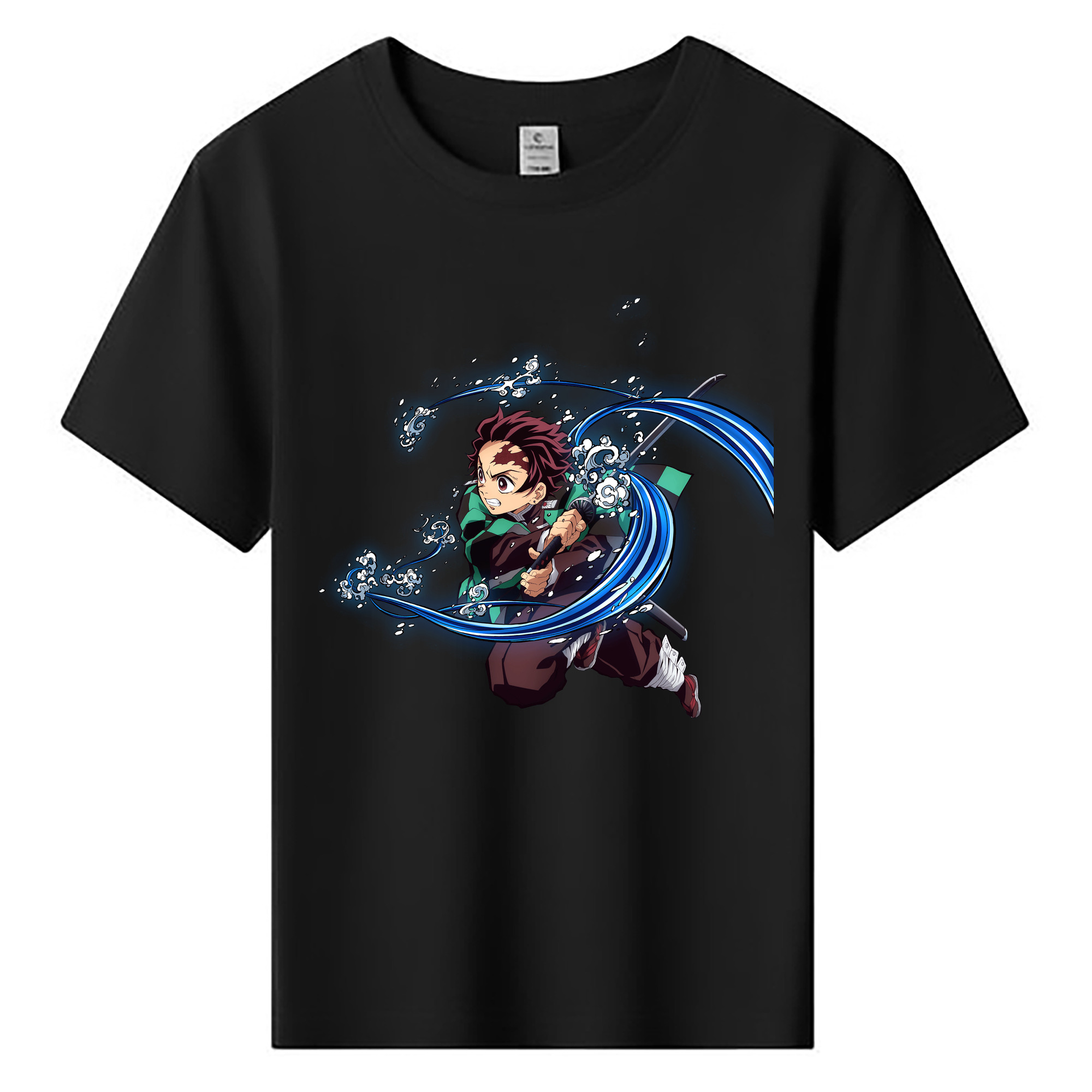 （画像用） 鬼滅の刃 竈門 炭治郎／かまど たんじろう Kamado Tanjirou 綿100％キッズTシャツ（フロントプリント）