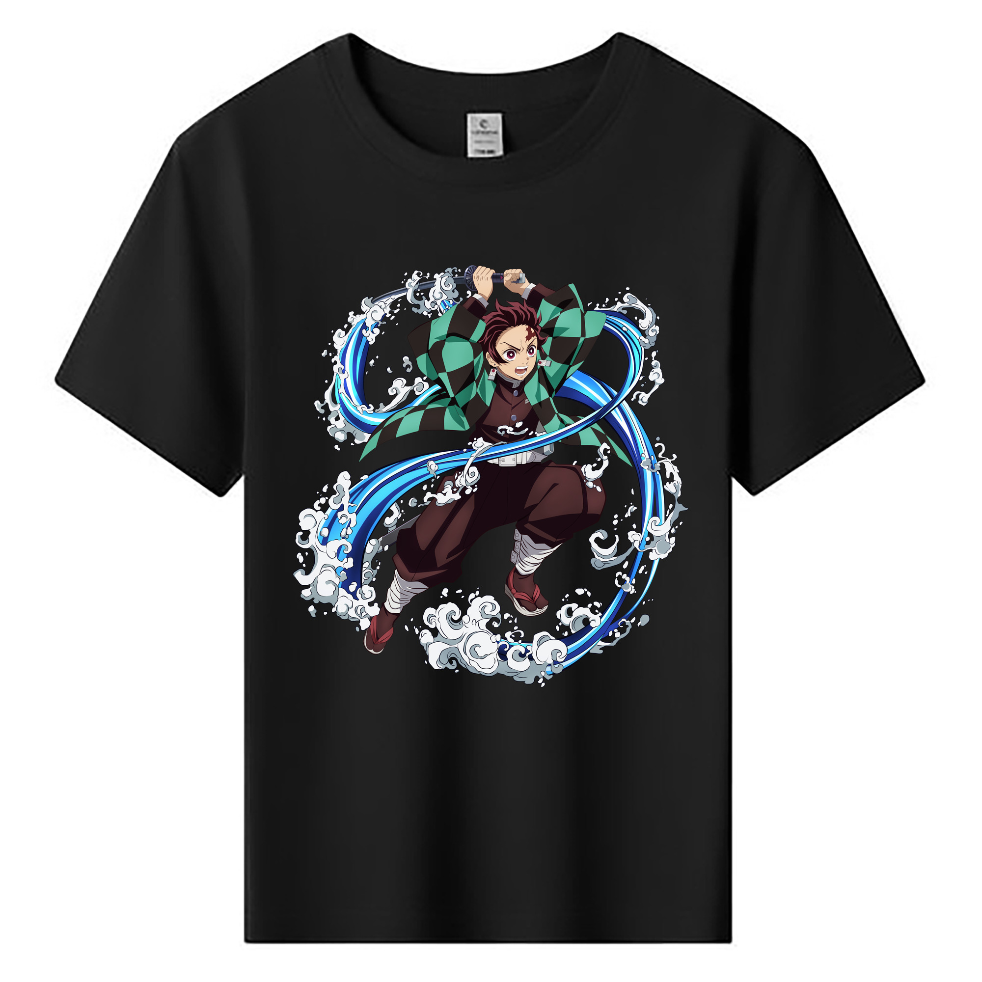 （画像用） 鬼滅の刃 竈門 炭治郎／かまど たんじろう Kamado Tanjirou 綿100％キッズTシャツ（フロントプリント）