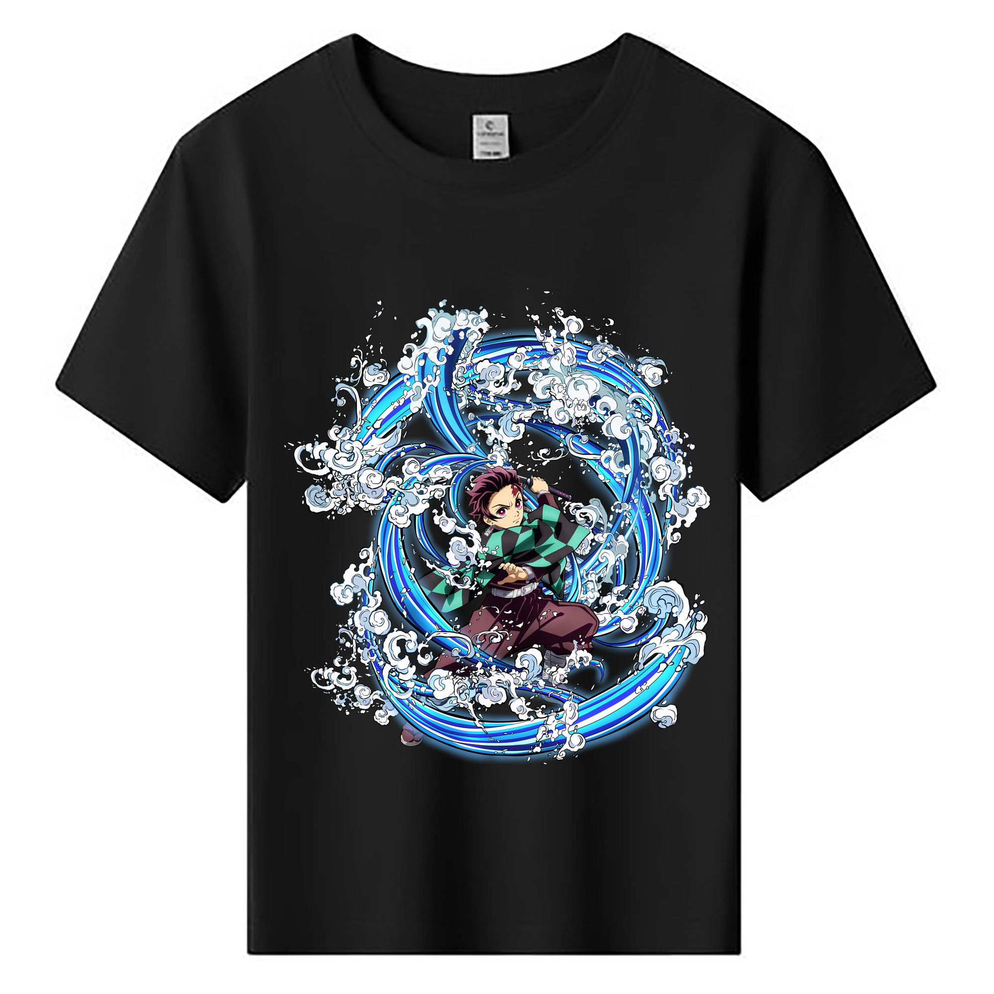 （画像用） 鬼滅の刃 竈門 炭治郎／かまど たんじろう Kamado Tanjirou 綿100％キッズTシャツ（フロントプリント）