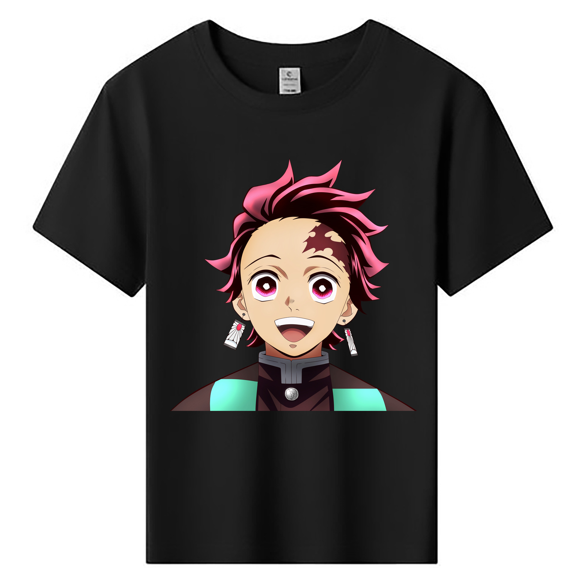 （画像用） 鬼滅の刃 竈門 炭治郎／かまど たんじろう Kamado Tanjirou 綿100％キッズTシャツ（フロントプリント）