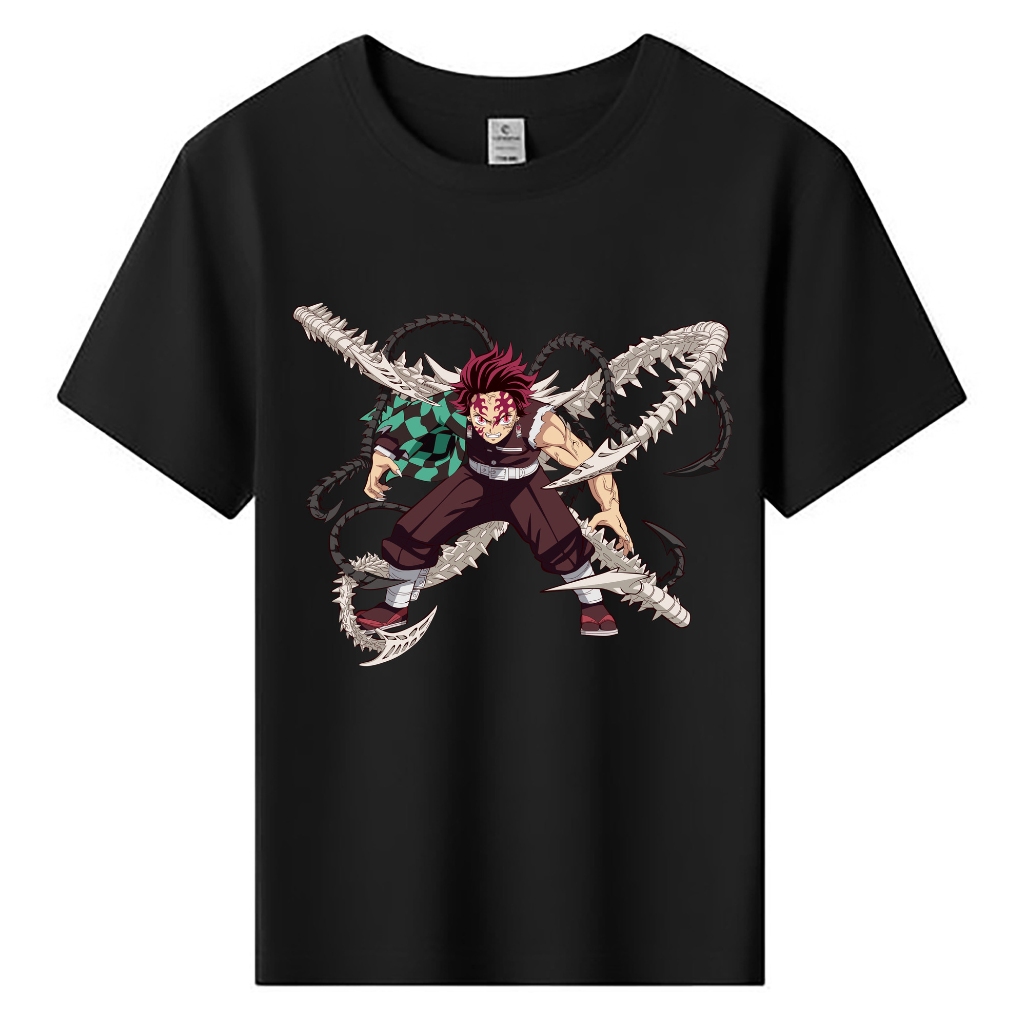 （画像用） 鬼滅の刃 竈門 炭治郎／かまど たんじろう Kamado Tanjirou 綿100％キッズTシャツ（フロントプリント）