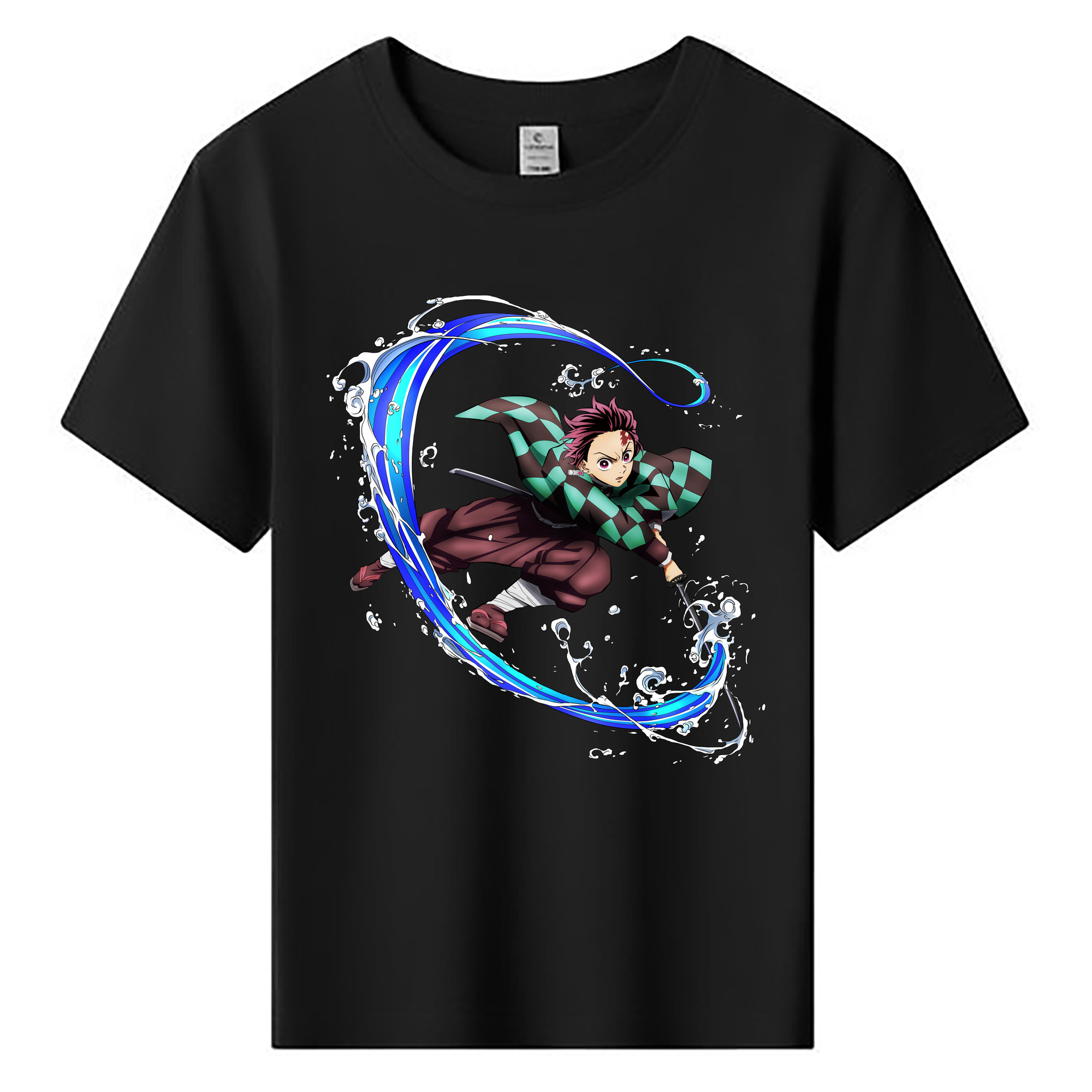 （画像用） 鬼滅の刃 竈門 炭治郎／かまど たんじろう Kamado Tanjirou 綿100％キッズTシャツ（フロントプリント）