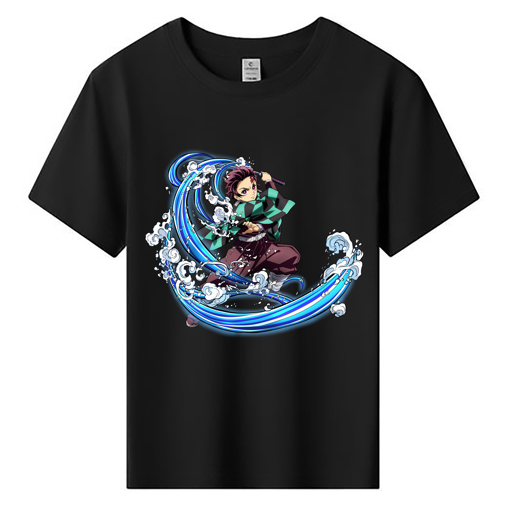 （画像用） 鬼滅の刃 竈門 炭治郎／かまど たんじろう Kamado Tanjirou 綿100％キッズTシャツ（フロントプリント）