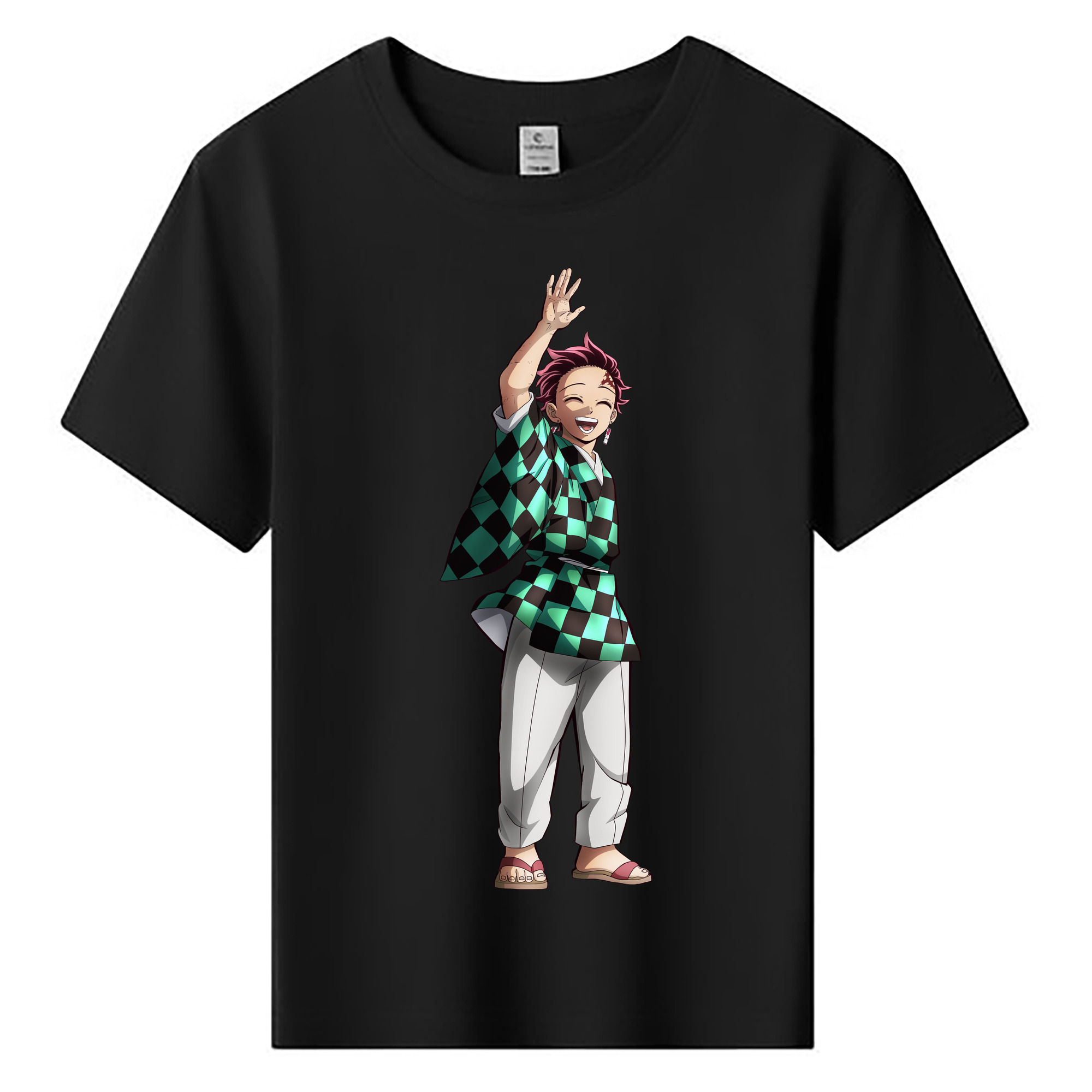 （画像用） 鬼滅の刃 竈門 炭治郎／かまど たんじろう Kamado Tanjirou 綿100％キッズTシャツ（フロントプリント）