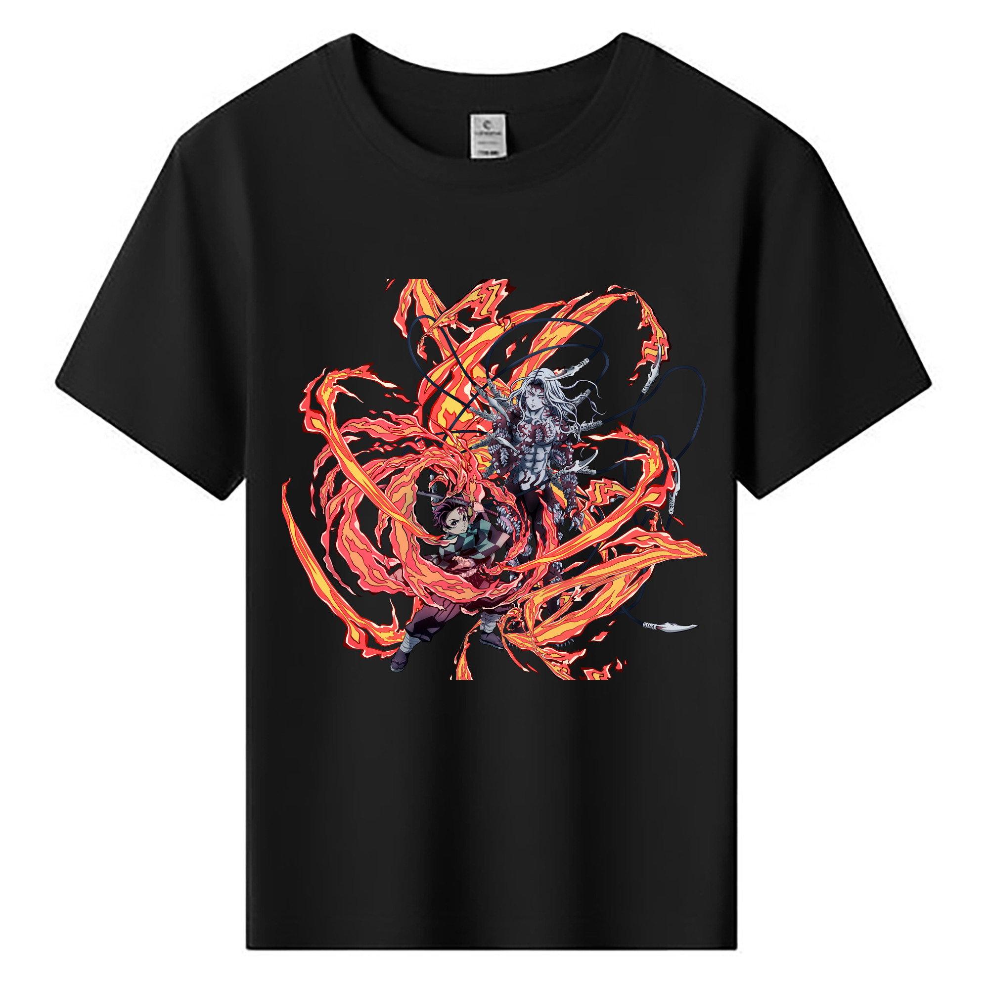 （画像用） 鬼滅の刃 竈門 炭治郎／かまど たんじろう Kamado Tanjirou 綿100％キッズTシャツ（フロントプリント）