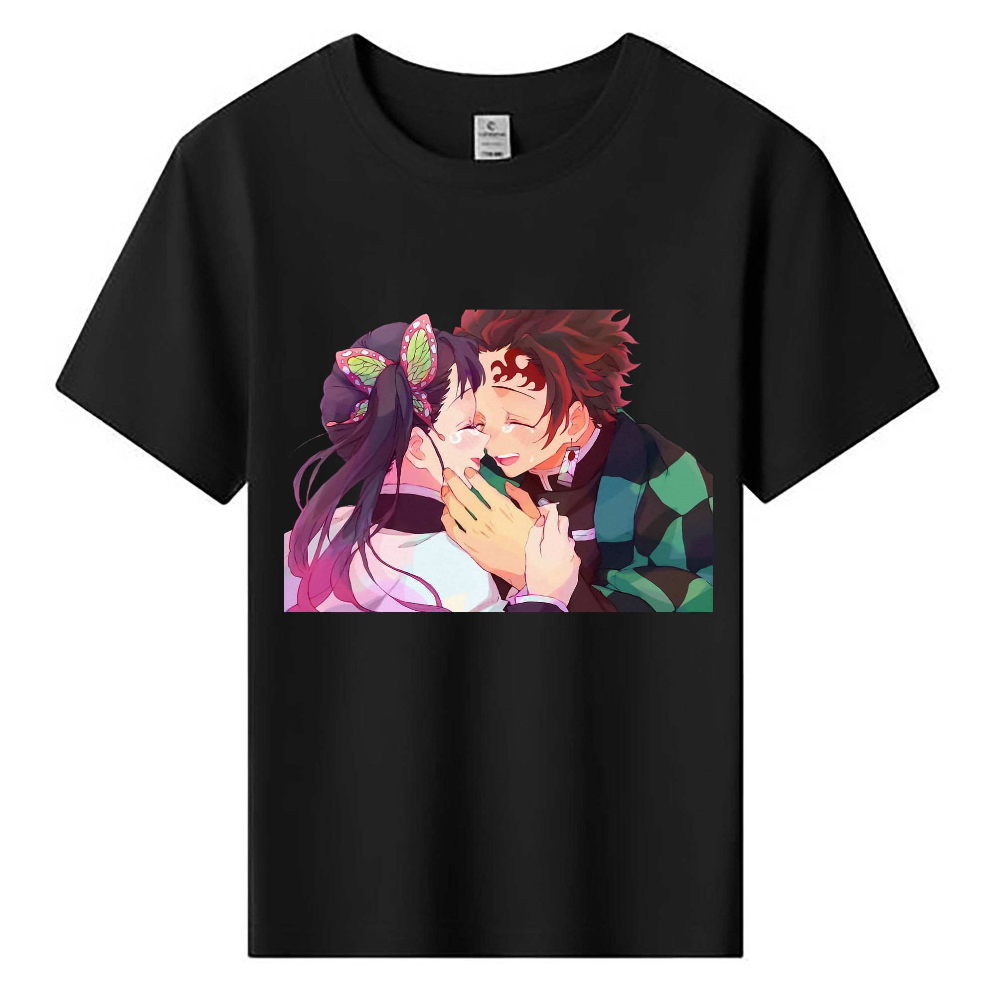（画像用） 鬼滅の刃 竈門 炭治郎／かまど たんじろう Kamado Tanjirou 綿100％キッズTシャツ（フロントプリント）