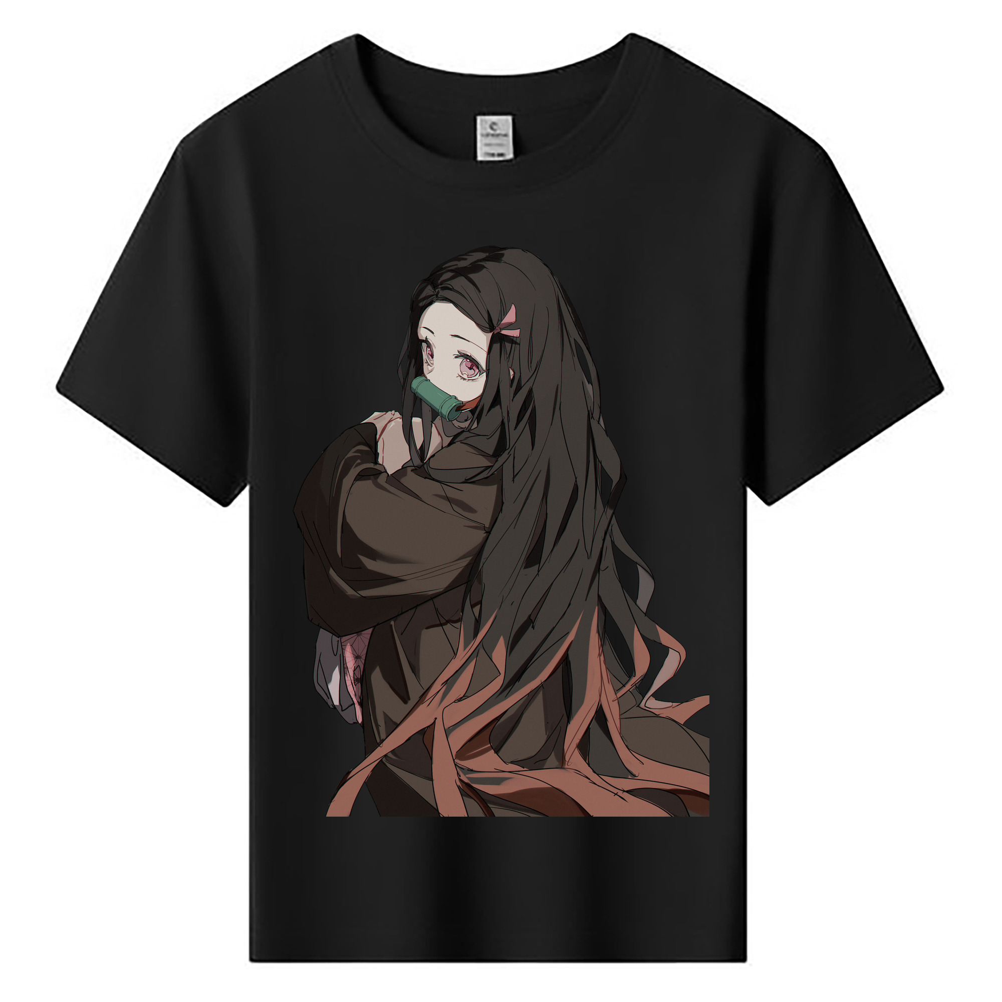 （画像用） 鬼滅の刃（きめつのやいば）竈門 禰󠄀豆子／かまど ねずこ Kamado Nezuko 綿100％キッズTシャツ（フロントプリント）