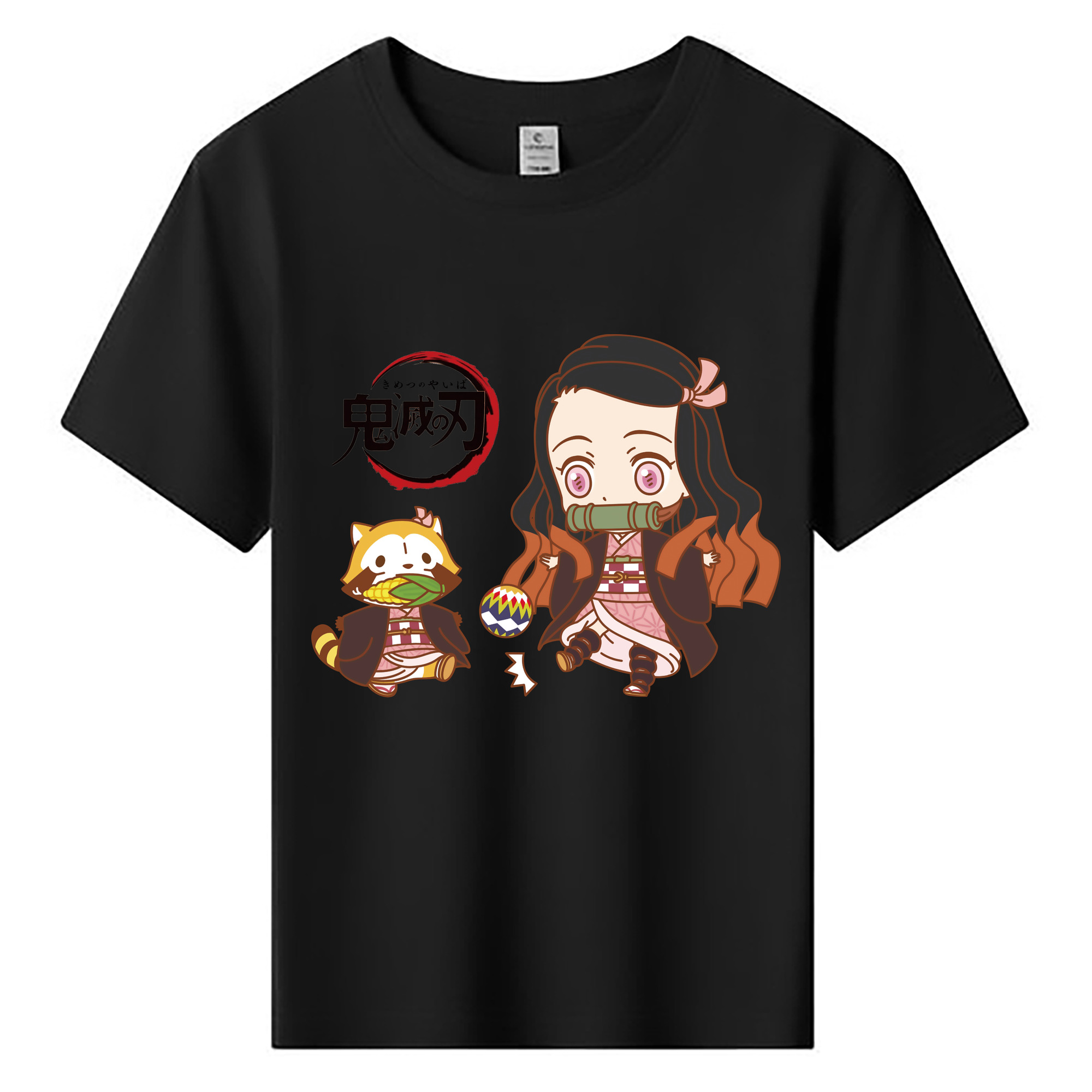 （画像用） 鬼滅の刃（きめつのやいば）竈門 禰󠄀豆子／かまど ねずこ Kamado Nezuko 綿100％キッズTシャツ（フロントプリント）