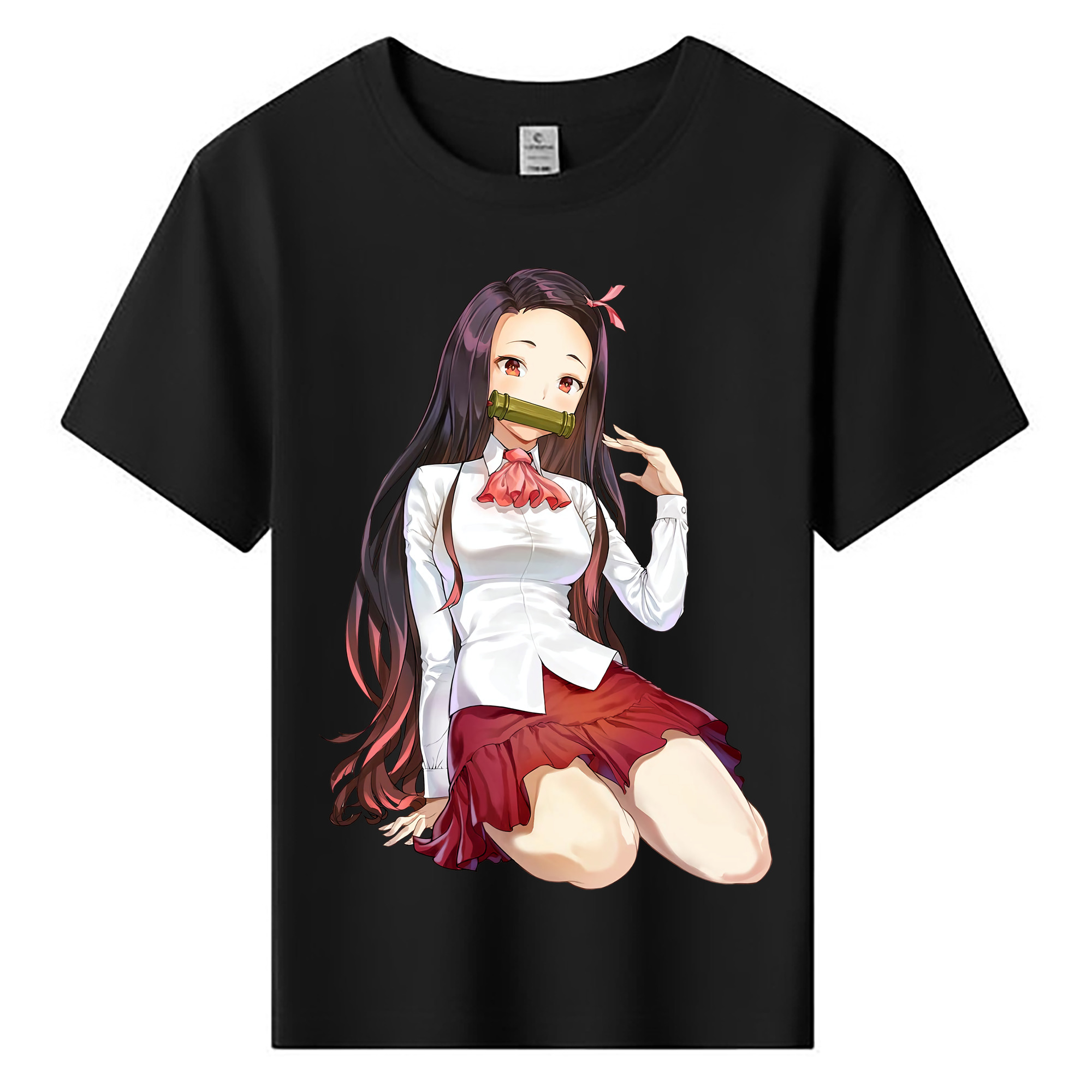 （画像用） 鬼滅の刃（きめつのやいば）竈門 禰󠄀豆子／かまど ねずこ Kamado Nezuko 綿100％キッズTシャツ（フロントプリント）