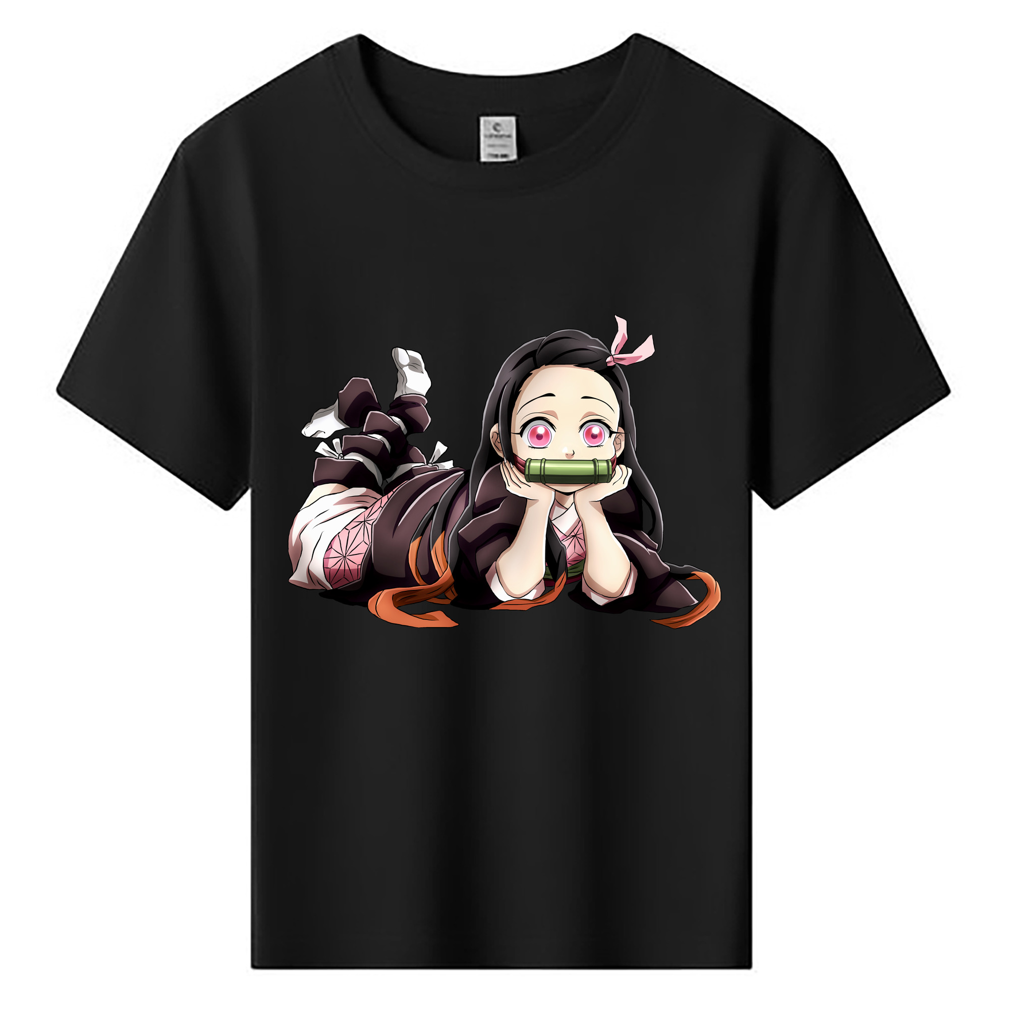 （画像用） 鬼滅の刃（きめつのやいば）竈門 禰󠄀豆子／かまど ねずこ Kamado Nezuko 綿100％キッズTシャツ（フロントプリント）