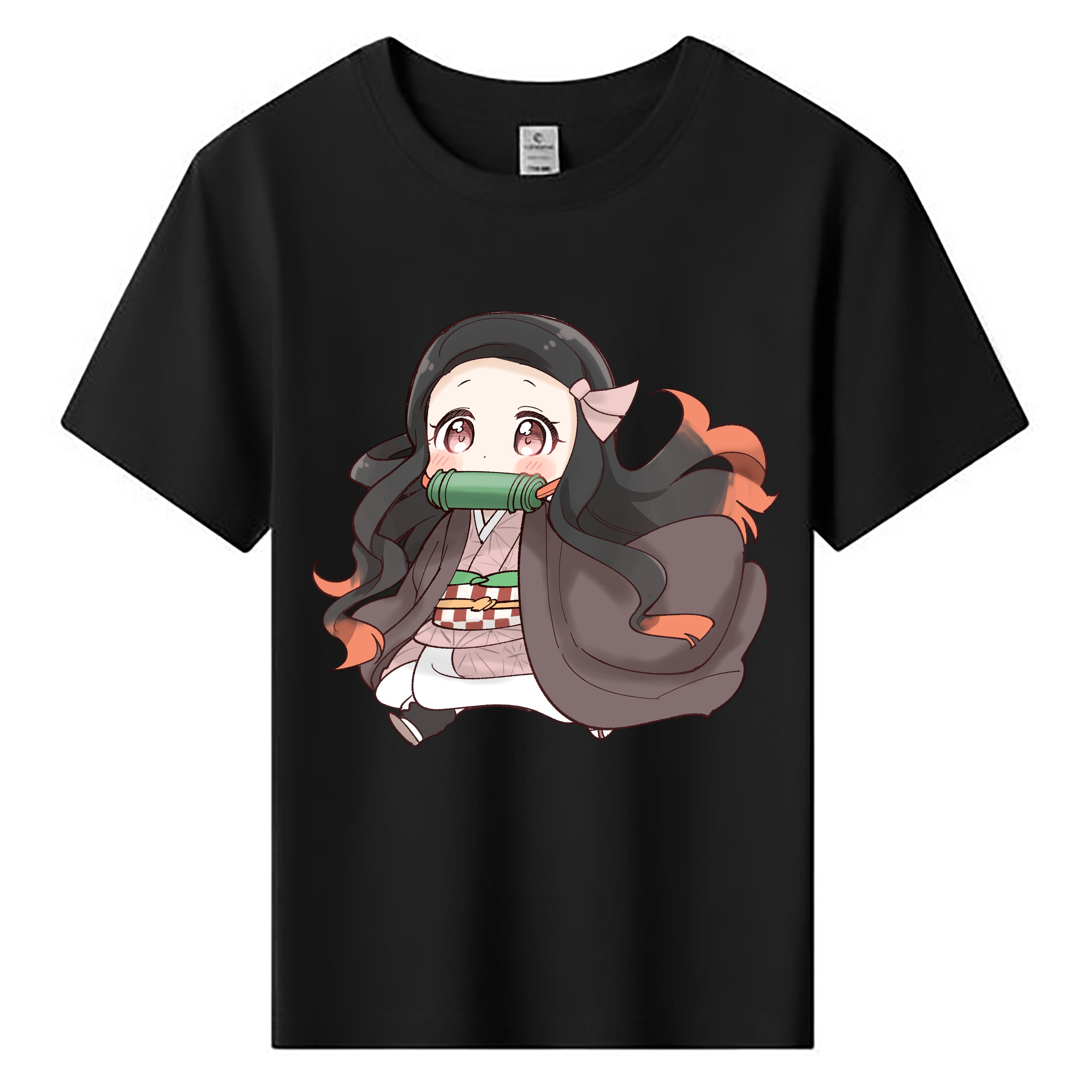 （画像用） 鬼滅の刃（きめつのやいば）竈門 禰󠄀豆子／かまど ねずこ Kamado Nezuko 綿100％キッズTシャツ（フロントプリント）