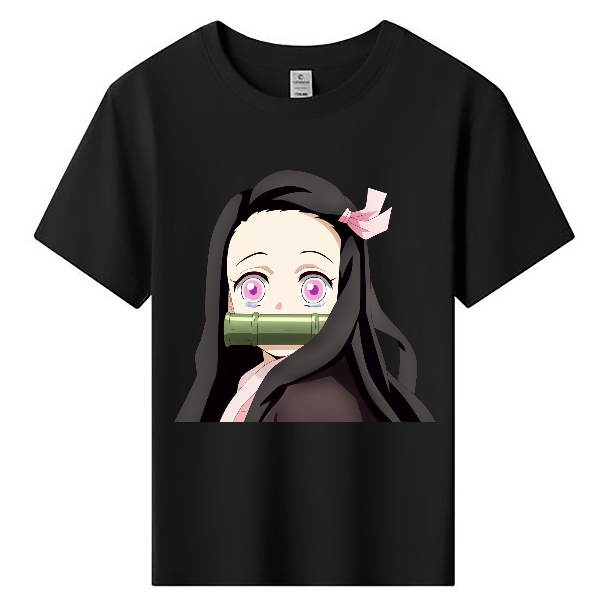 （画像用） 鬼滅の刃（きめつのやいば）竈門 禰󠄀豆子／かまど ねずこ Kamado Nezuko 綿100％キッズTシャツ（フロントプリント）