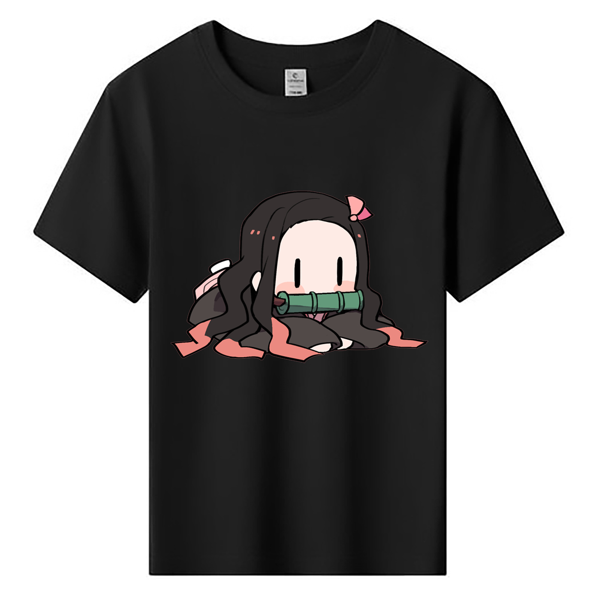（画像用） 鬼滅の刃（きめつのやいば）竈門 禰󠄀豆子／かまど ねずこ Kamado Nezuko 綿100％キッズTシャツ（フロントプリント）