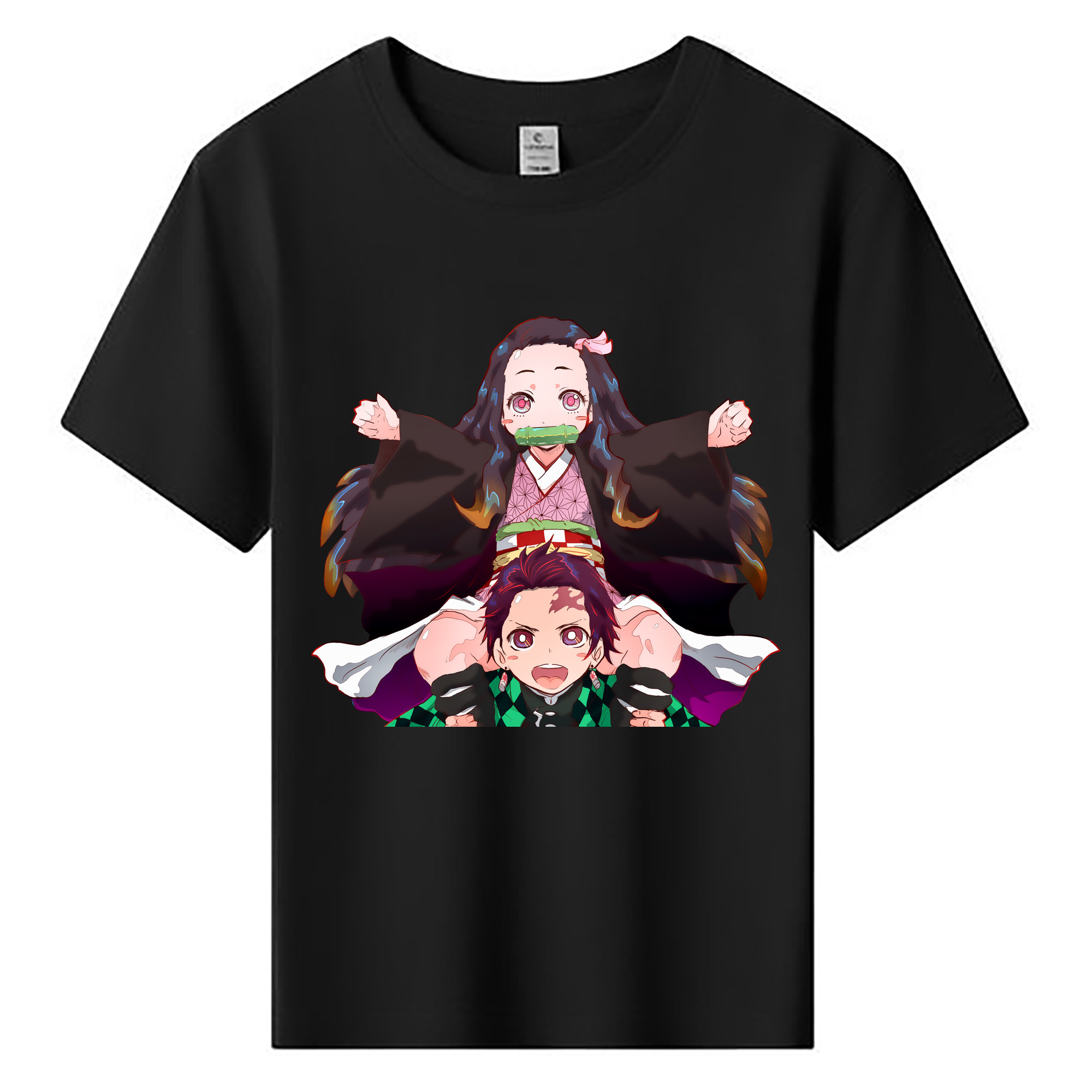 （画像用） 鬼滅の刃（きめつのやいば）竈門 禰󠄀豆子／かまど ねずこ Kamado Nezuko 綿100％キッズTシャツ（フロントプリント）