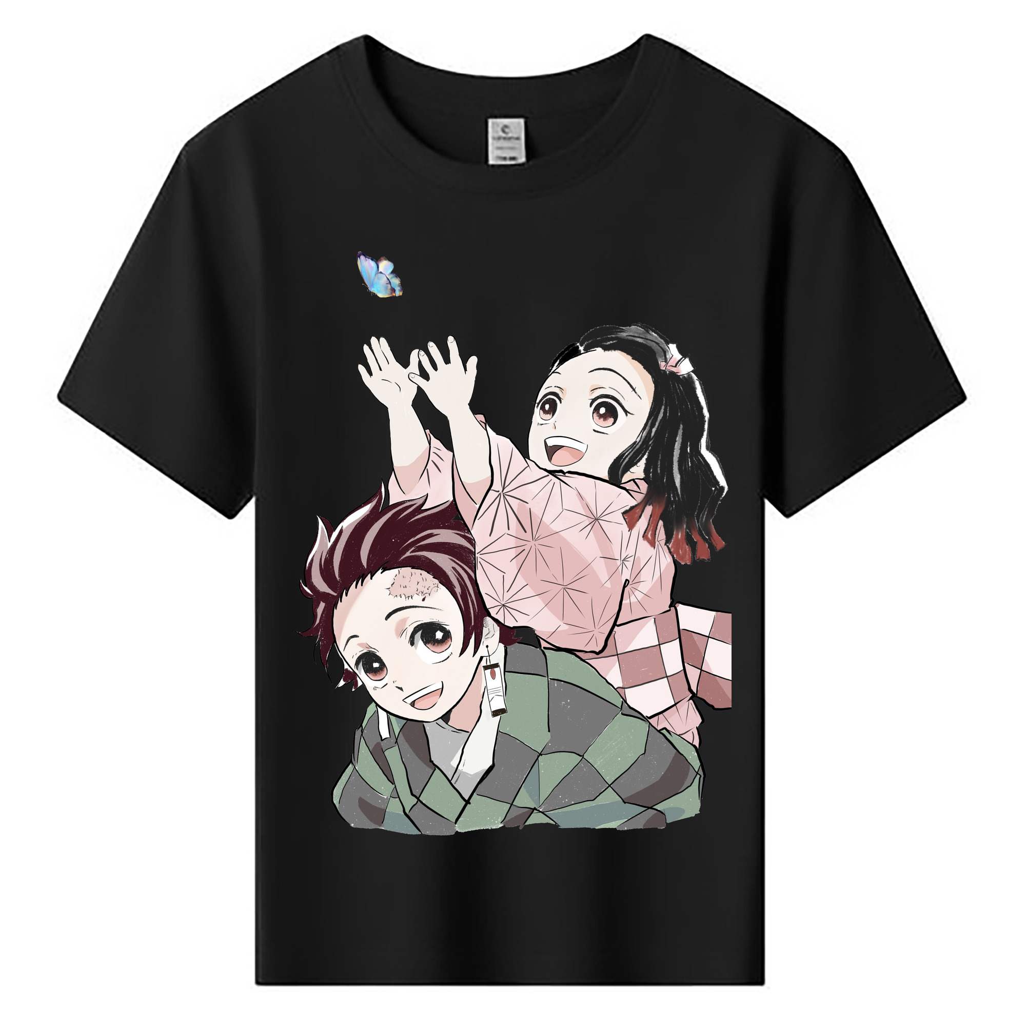 （画像用） 鬼滅の刃（きめつのやいば）竈門 禰󠄀豆子／かまど ねずこ Kamado Nezuko 綿100％キッズTシャツ（フロントプリント）