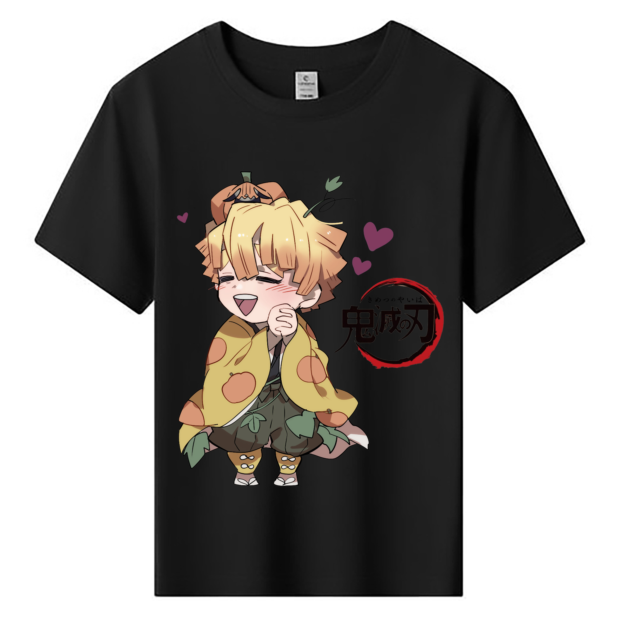 （画像用） 鬼滅の刃（きめつのやいば）我妻 善逸／あがつま ぜんいつ Agatsuma Zenitsu 綿100％キッズTシャツ（フロントプリント）
