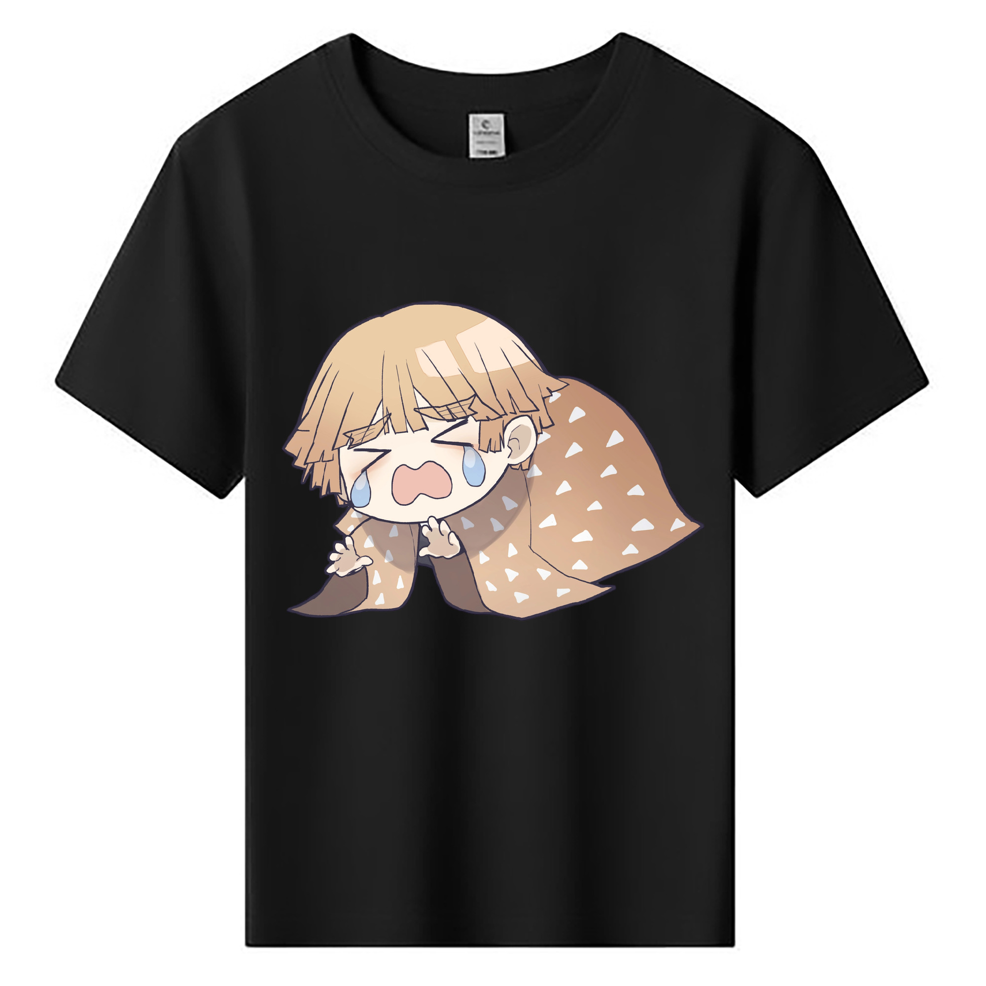 （画像用） 鬼滅の刃（きめつのやいば）我妻 善逸／あがつま ぜんいつ Agatsuma Zenitsu 綿100％キッズTシャツ（フロントプリント）