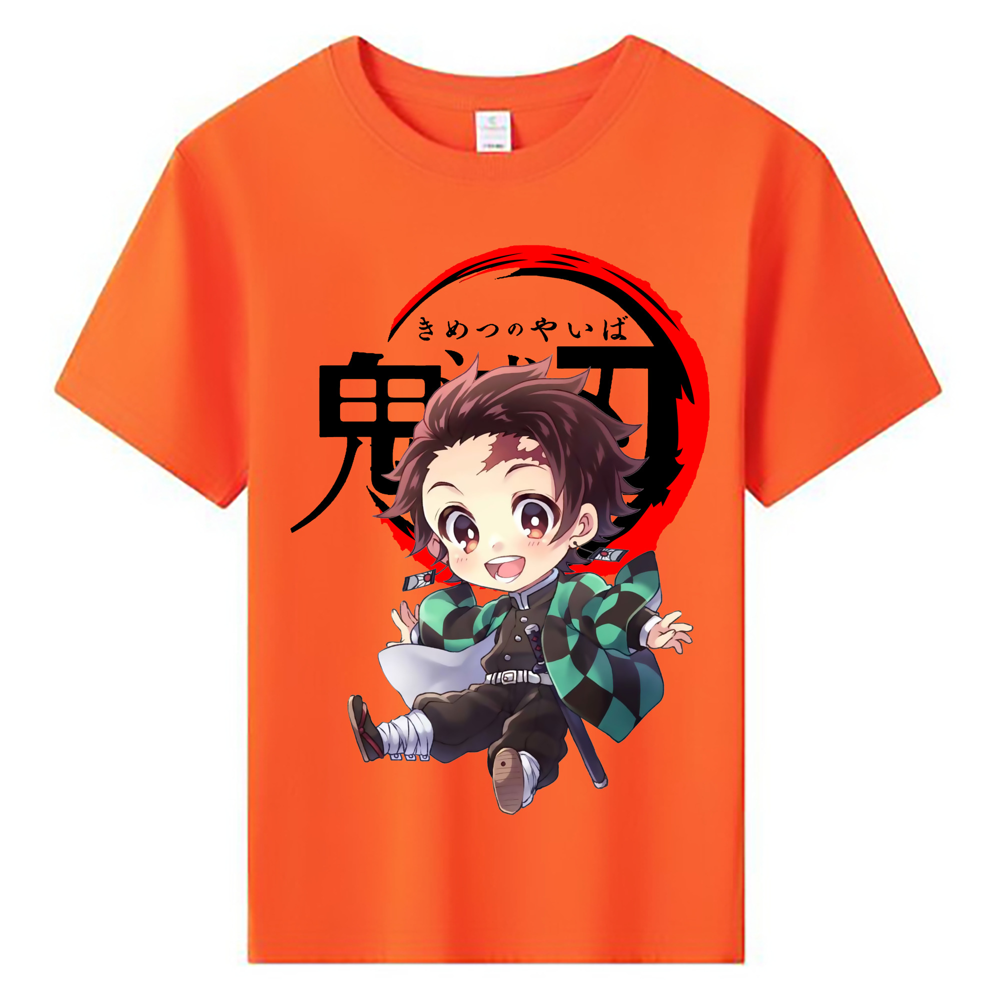 （画像用） 鬼滅の刃 竈門 炭治郎／かまど たんじろう Kamado Tanjirou 綿100％キッズTシャツ（フロントプリント）