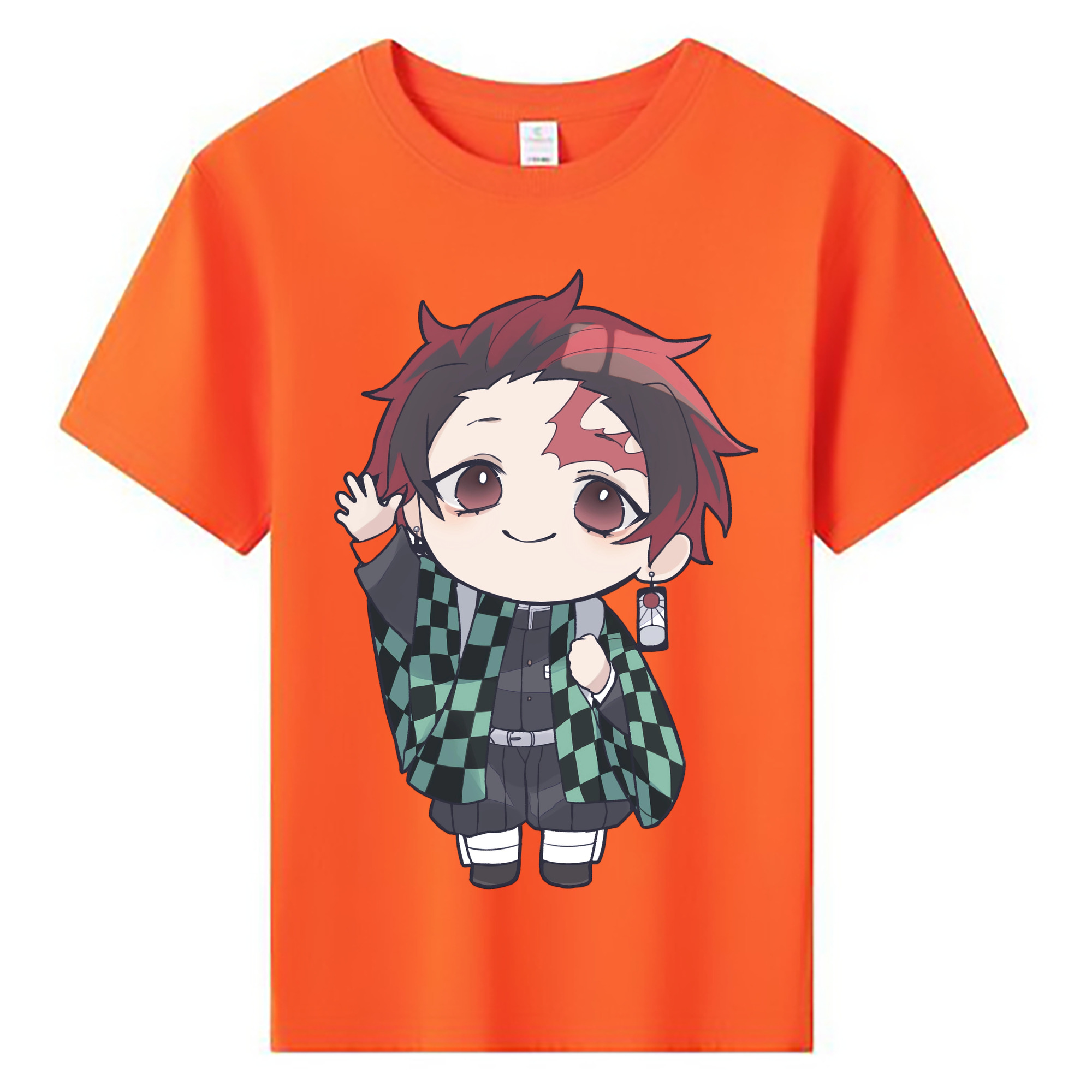（画像用） 鬼滅の刃 竈門 炭治郎／かまど たんじろう Kamado Tanjirou 綿100％キッズTシャツ（フロントプリント）